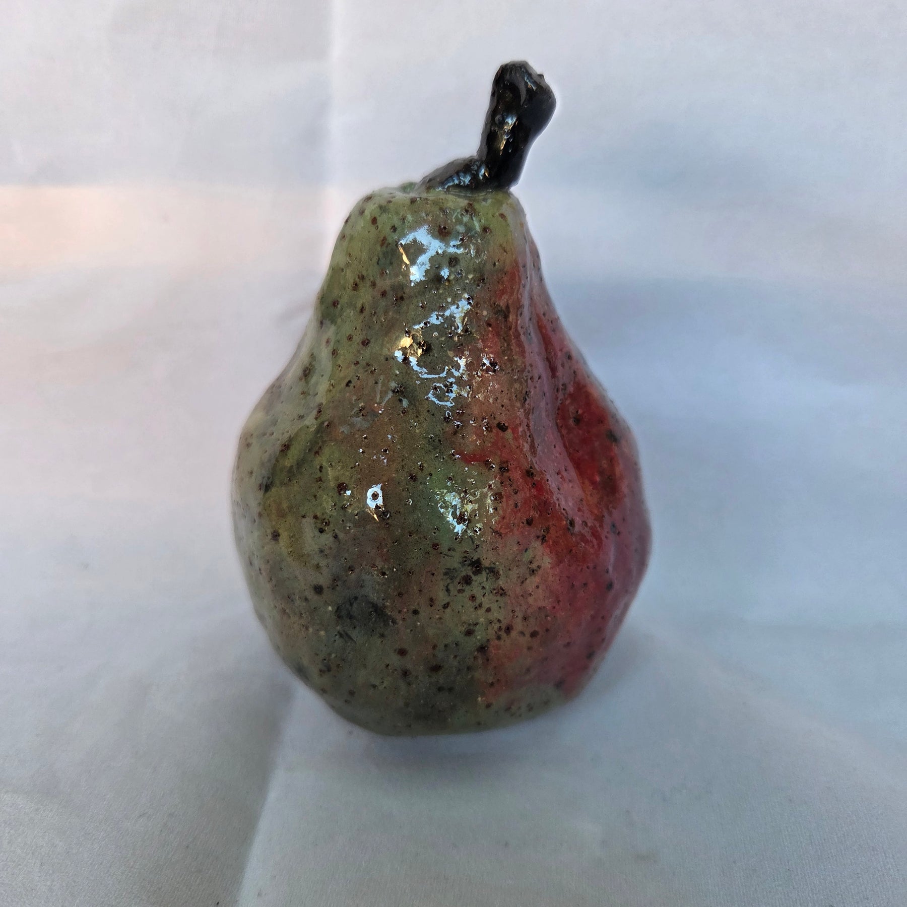 Ornamental ceramic pear 12.5cm high.