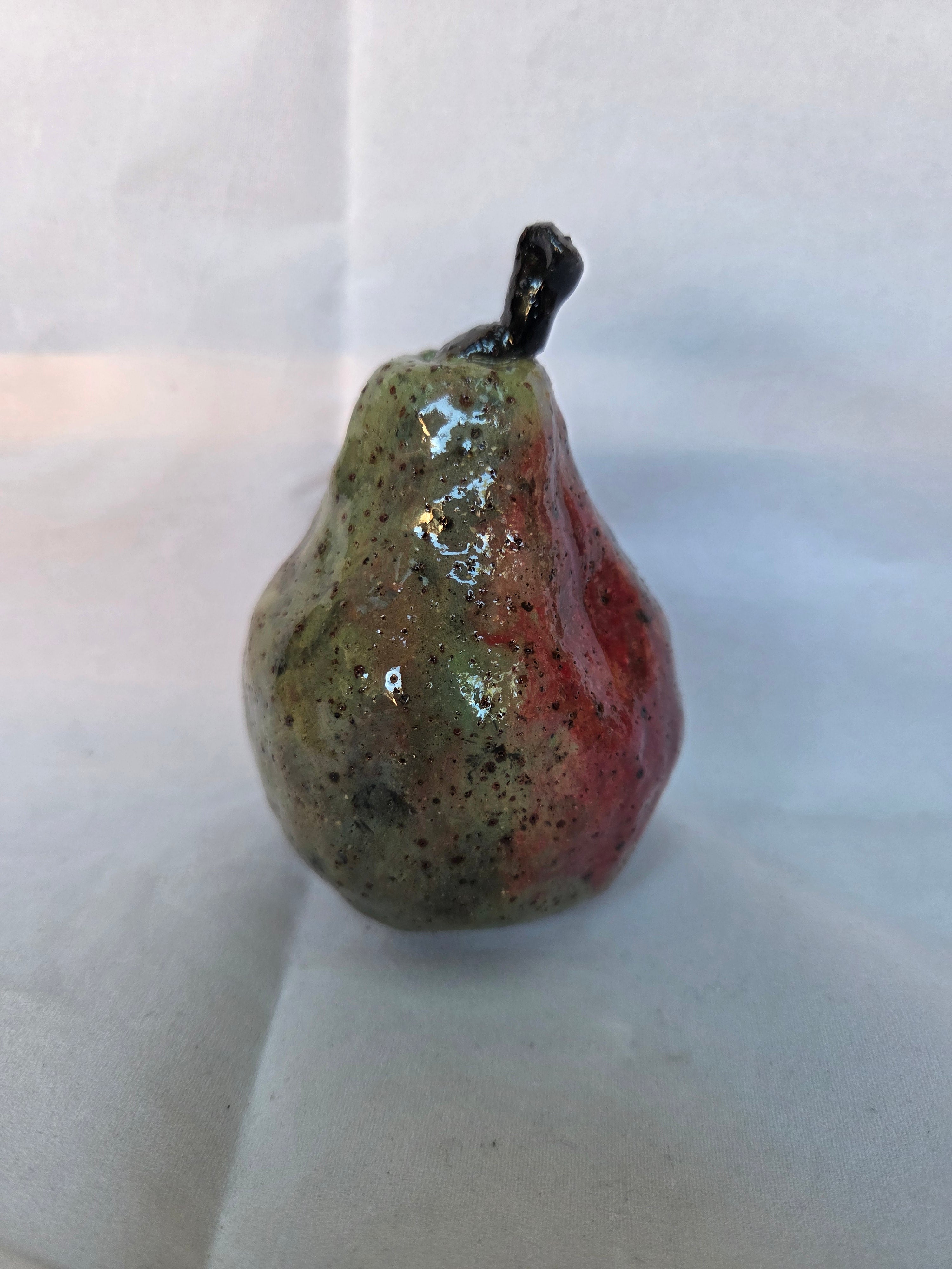 Ornamental ceramic pear 12.5cm high.