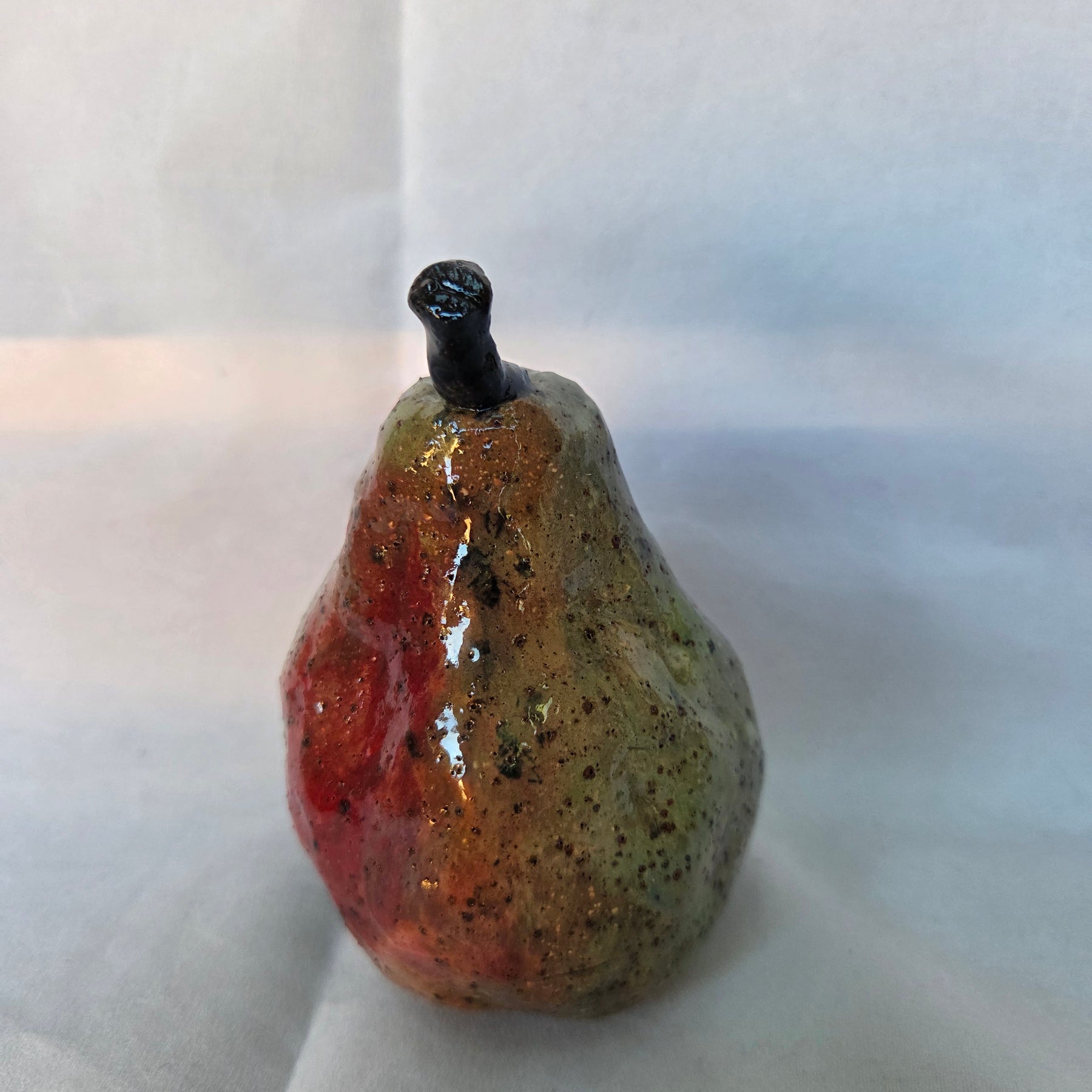 Ornamental ceramic pear 12.5cm high.
