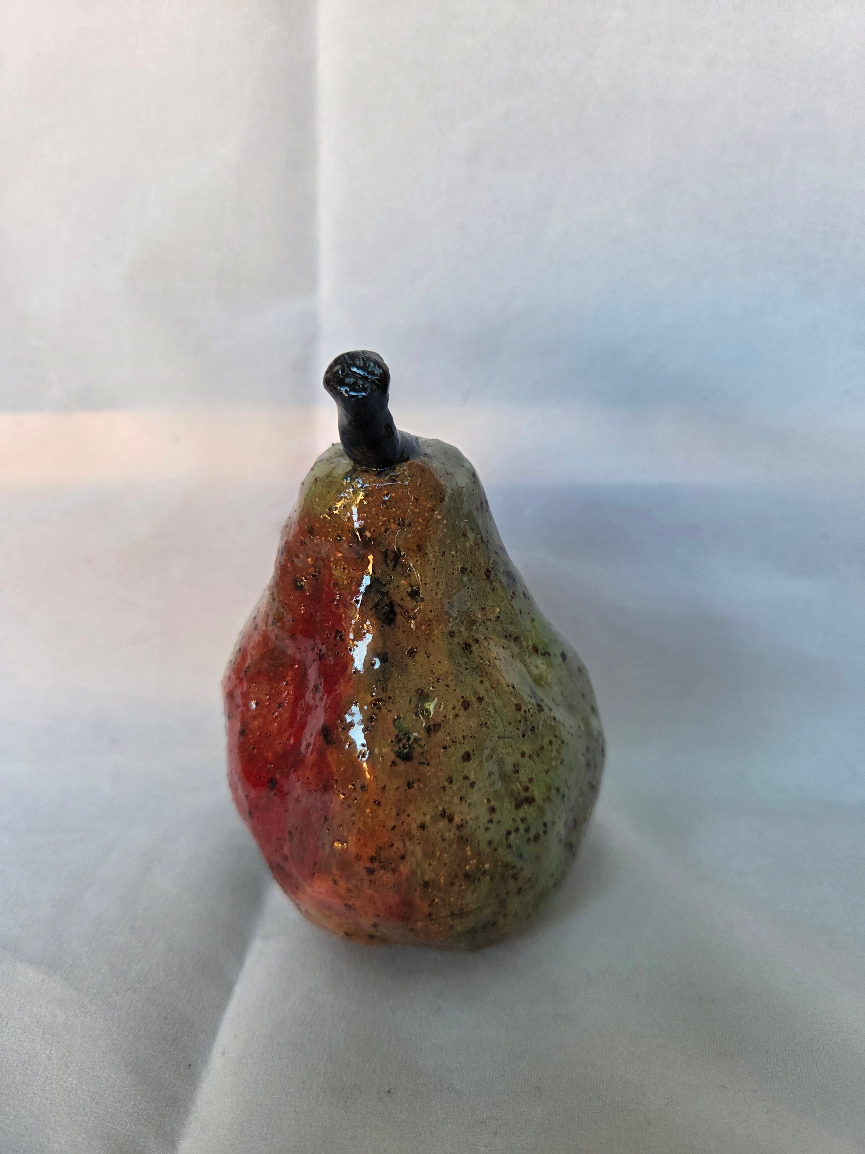 Ornamental ceramic pear 12.5cm high.