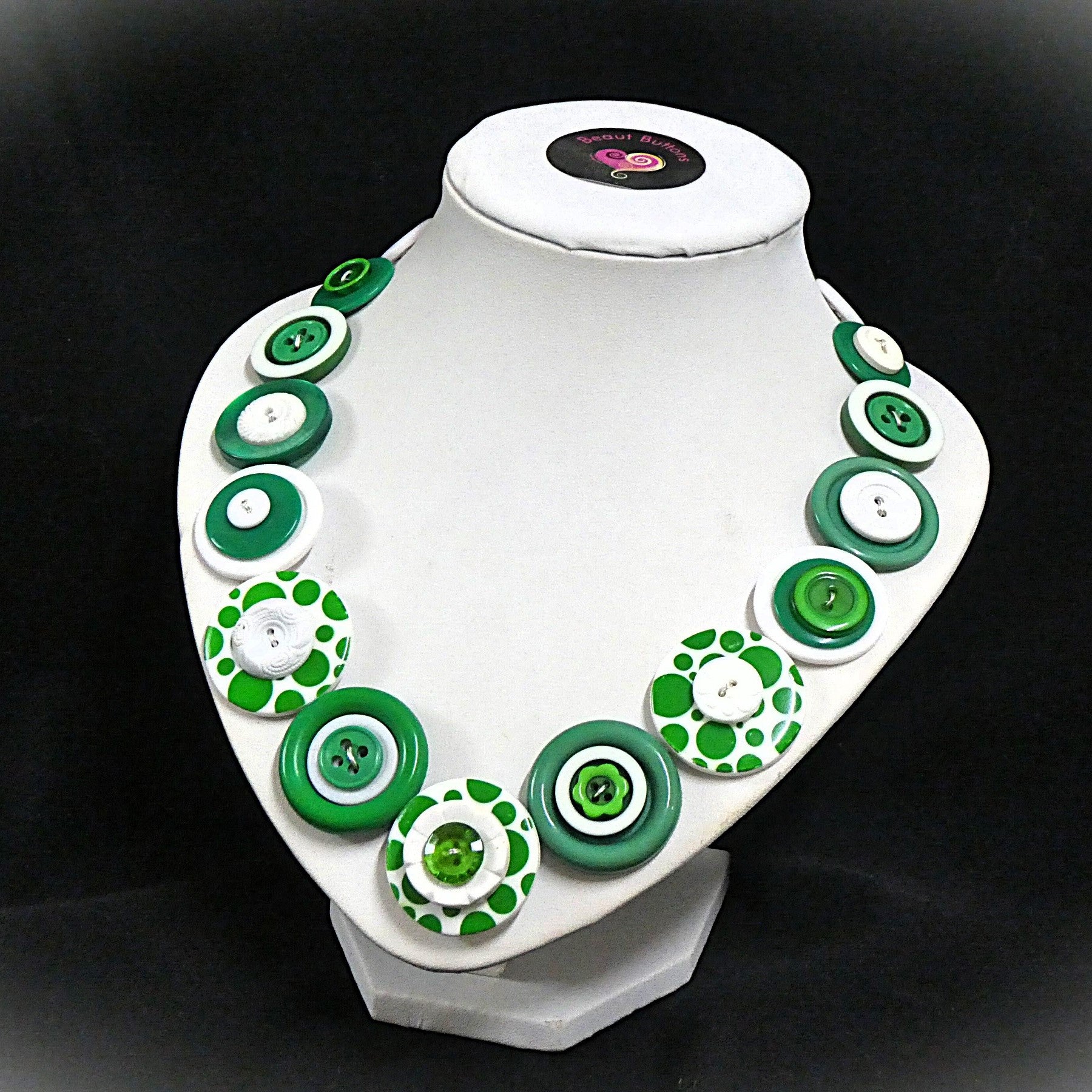 Button necklace - Peppermint Twist