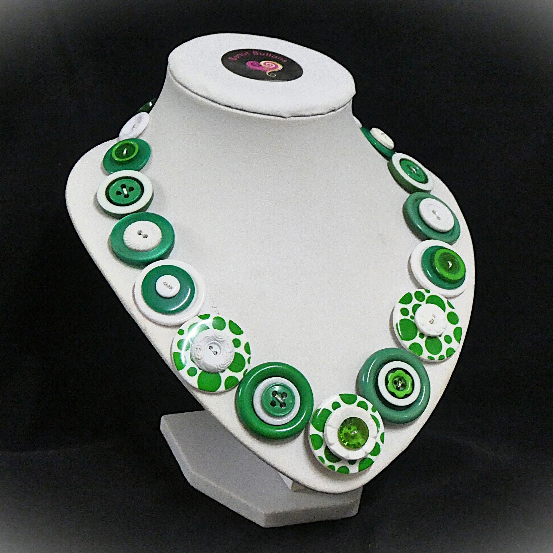 Button necklace - Peppermint Twist