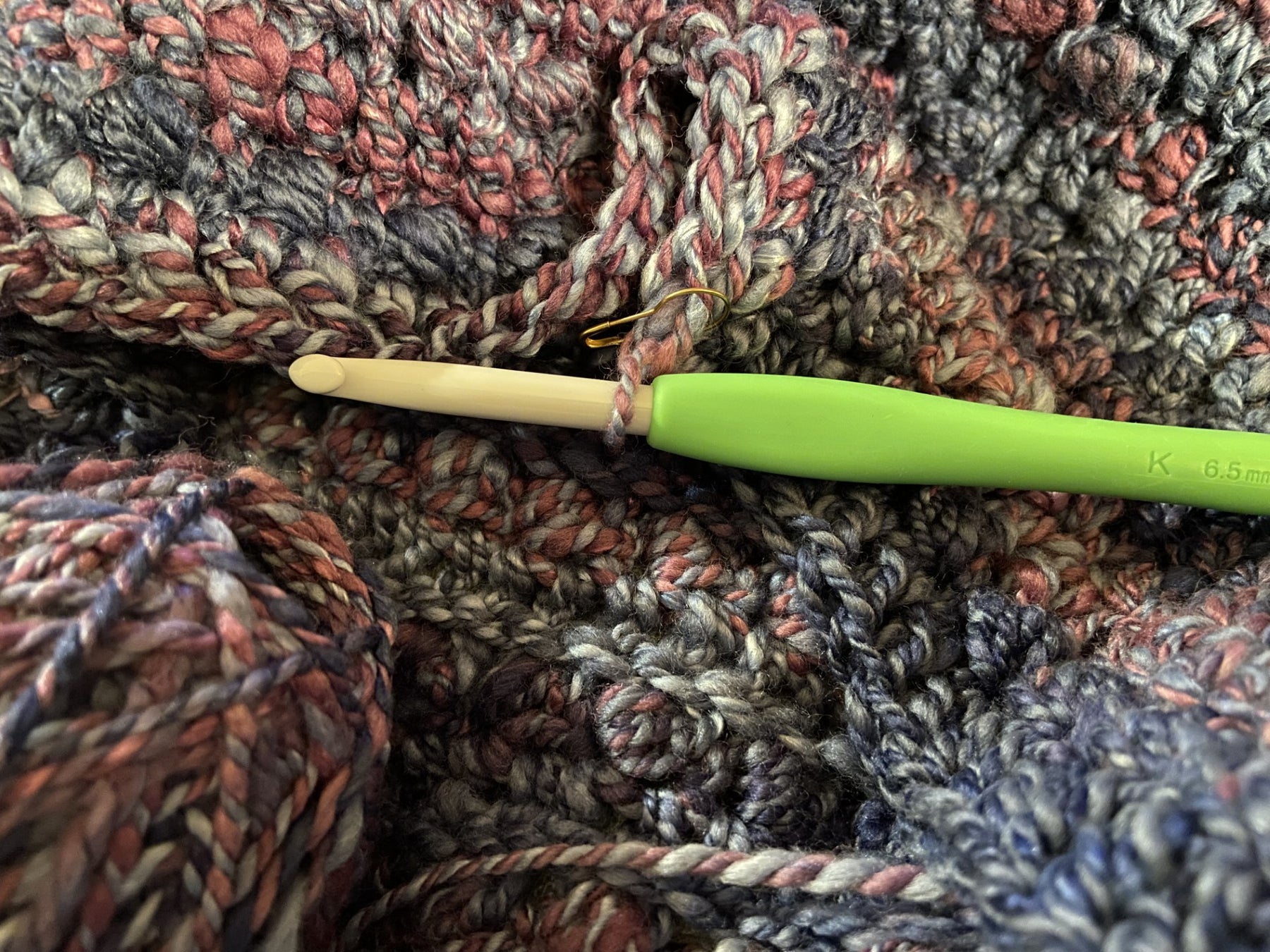 Handspun Merino & Silk Crocheted 'Blueberry' Cowl or Neck Warmer