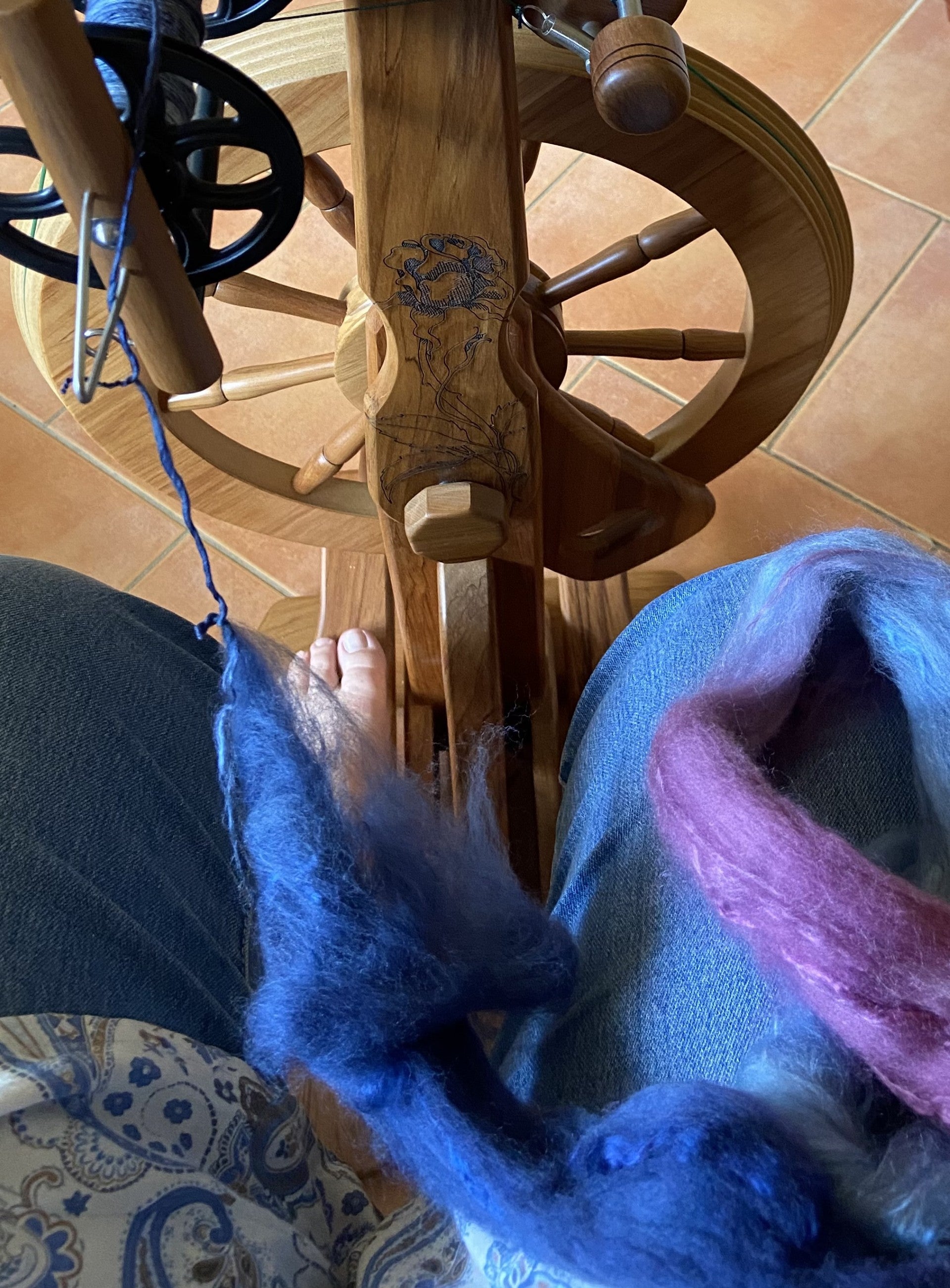 Handspun Merino & Silk Crocheted 'Blueberry' Cowl or Neck Warmer