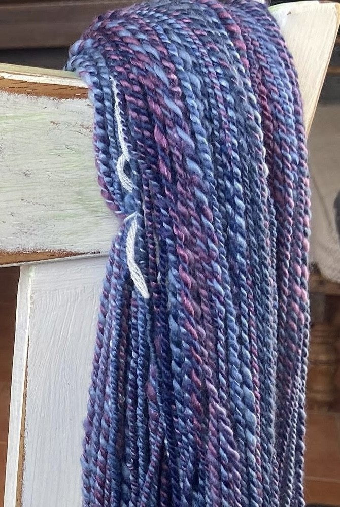 Handspun Merino & Silk Crocheted 'Blueberry' Cowl or Neck Warmer