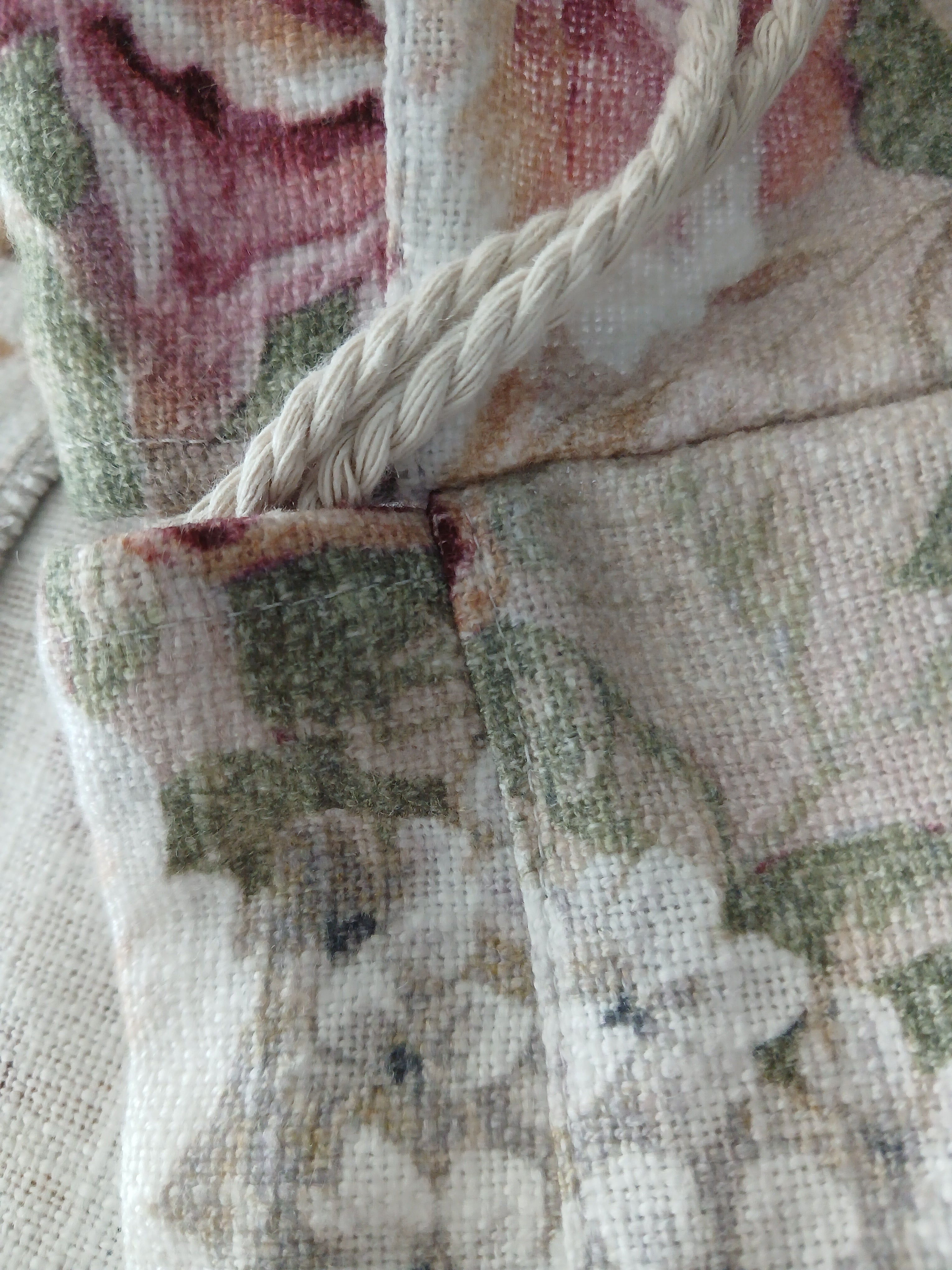 Reusable Linen Bread Bag - English Rose Print