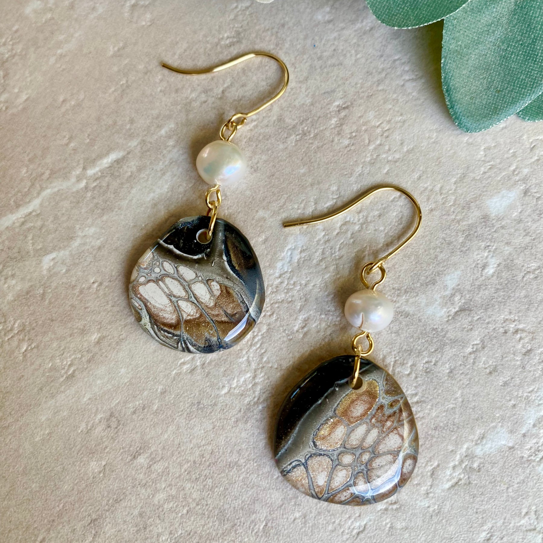 Freshwater Pearls and Art Earrings