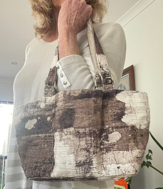 Small Bag with Tie-Dye Linen/Cotton