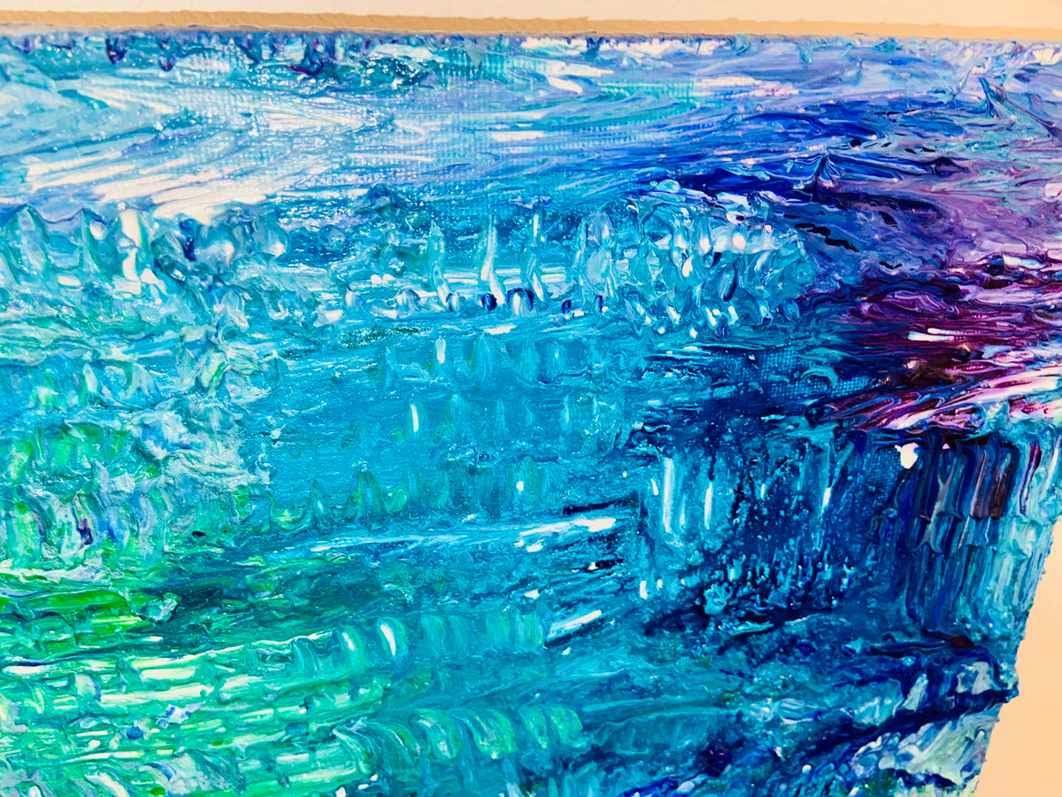 Ripples 1 ORIGINAL CANVAS PAINTING 25.4x25.4x3.5cm by Margo Humphries