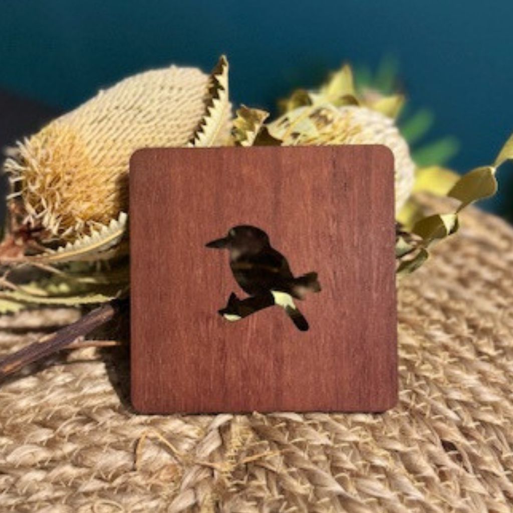 Australian Native Bird Wood Coasters-Set of 4