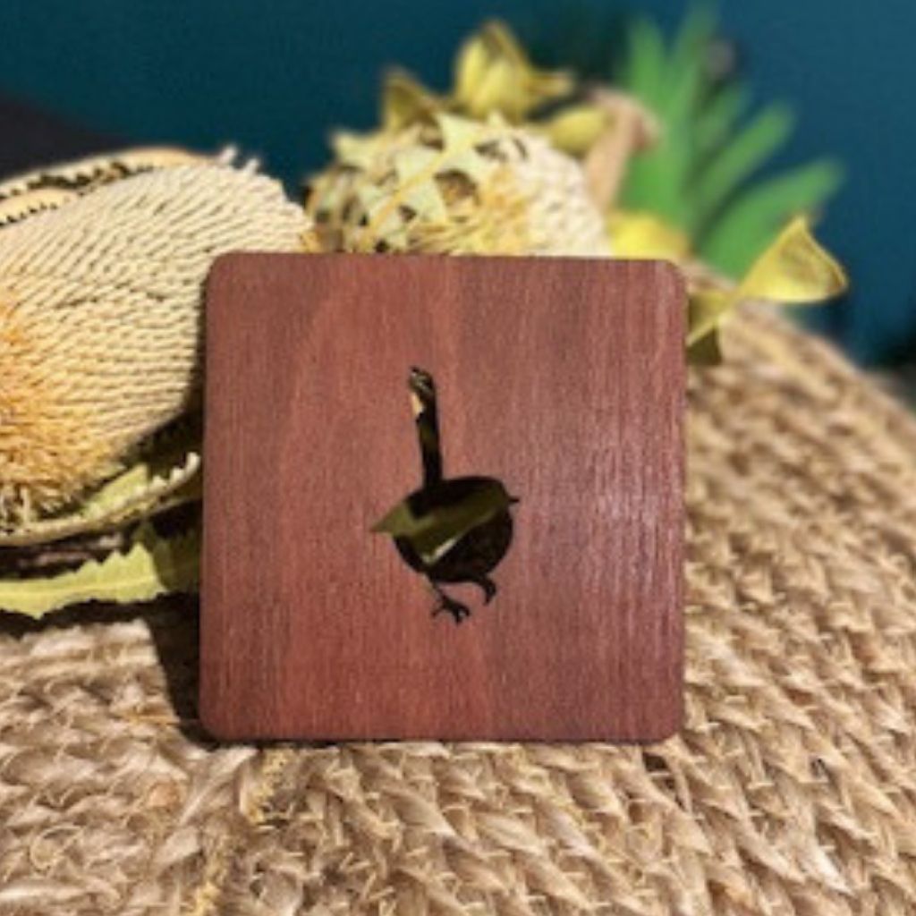 Australian Native Bird Wood Coasters-Set of 4