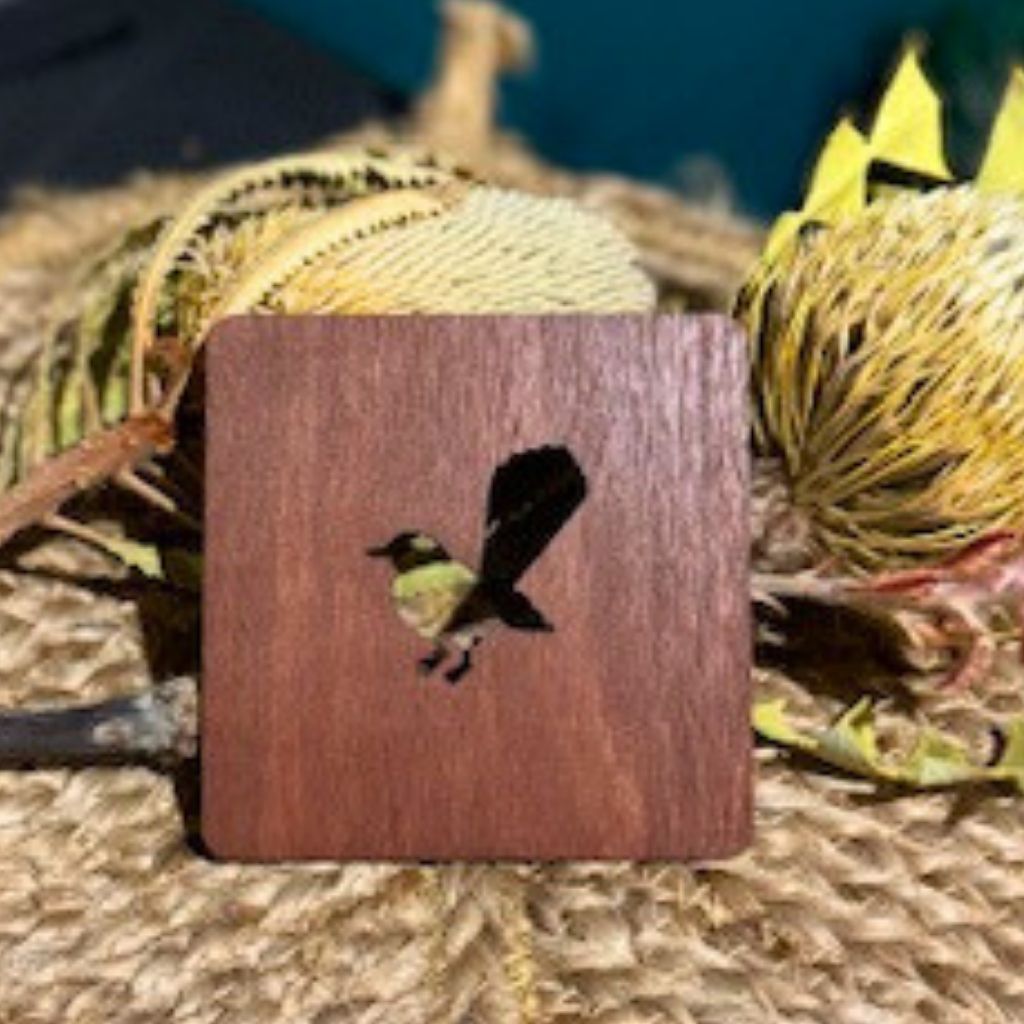 Australian Native Bird Wood Coasters-Set of 4