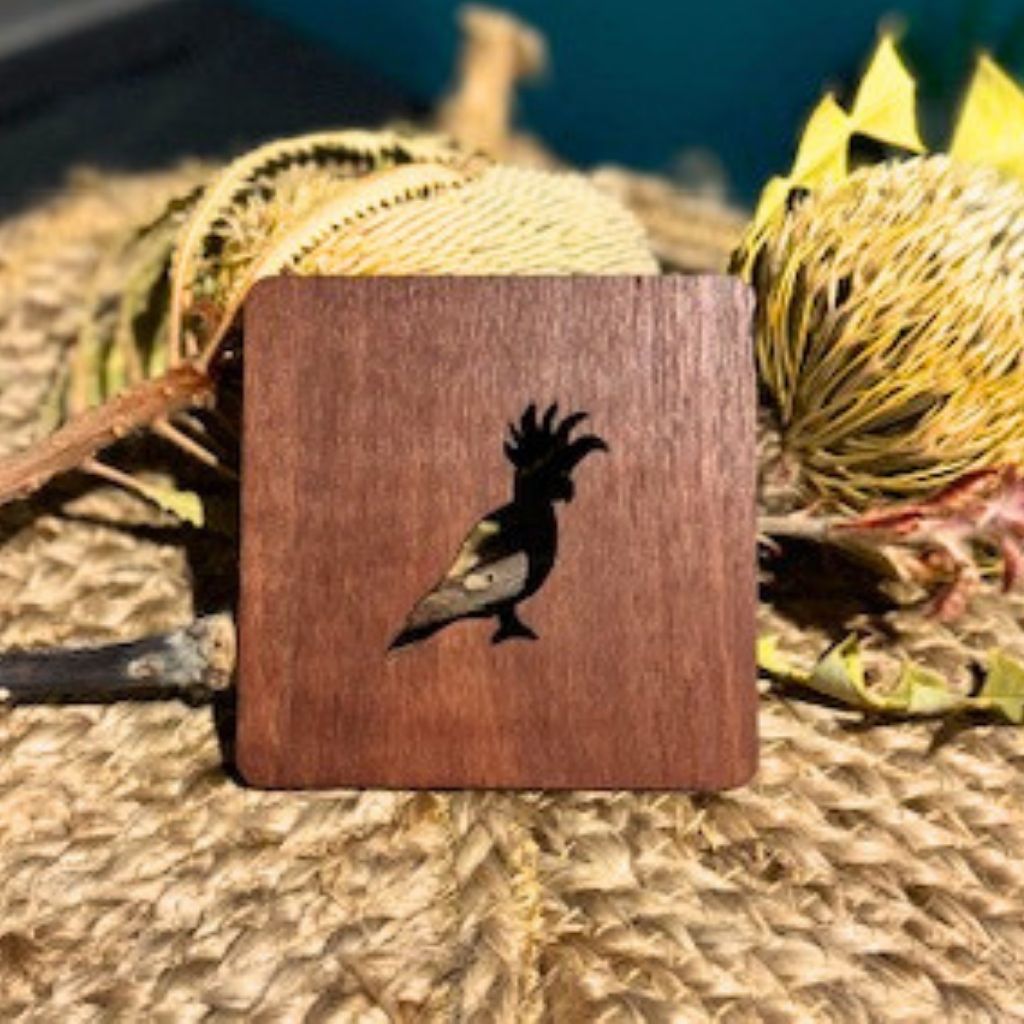 Australian Native Bird Wood Coasters-Set of 4