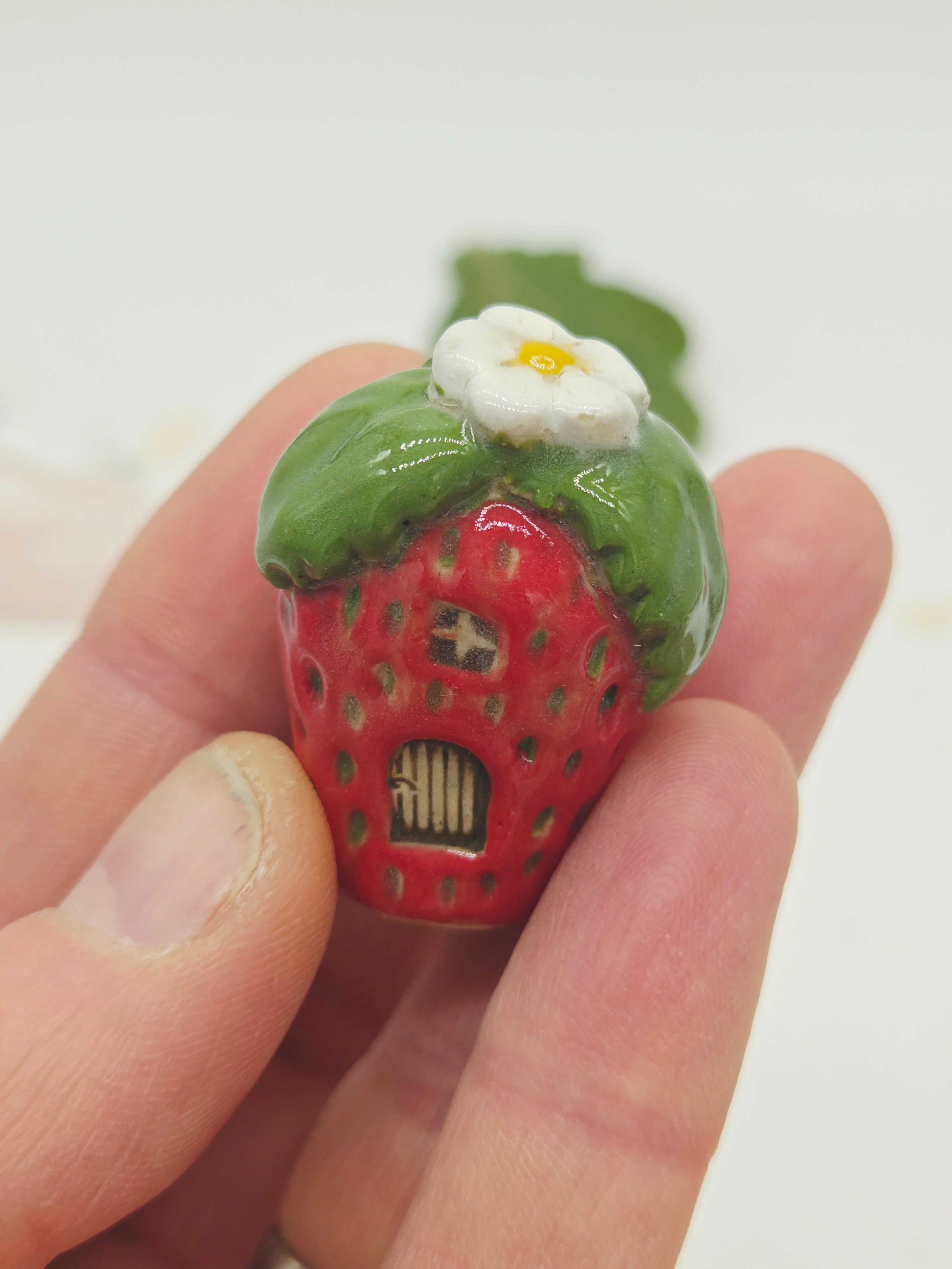 Strawberry Tiny Cottage - Brown Door
