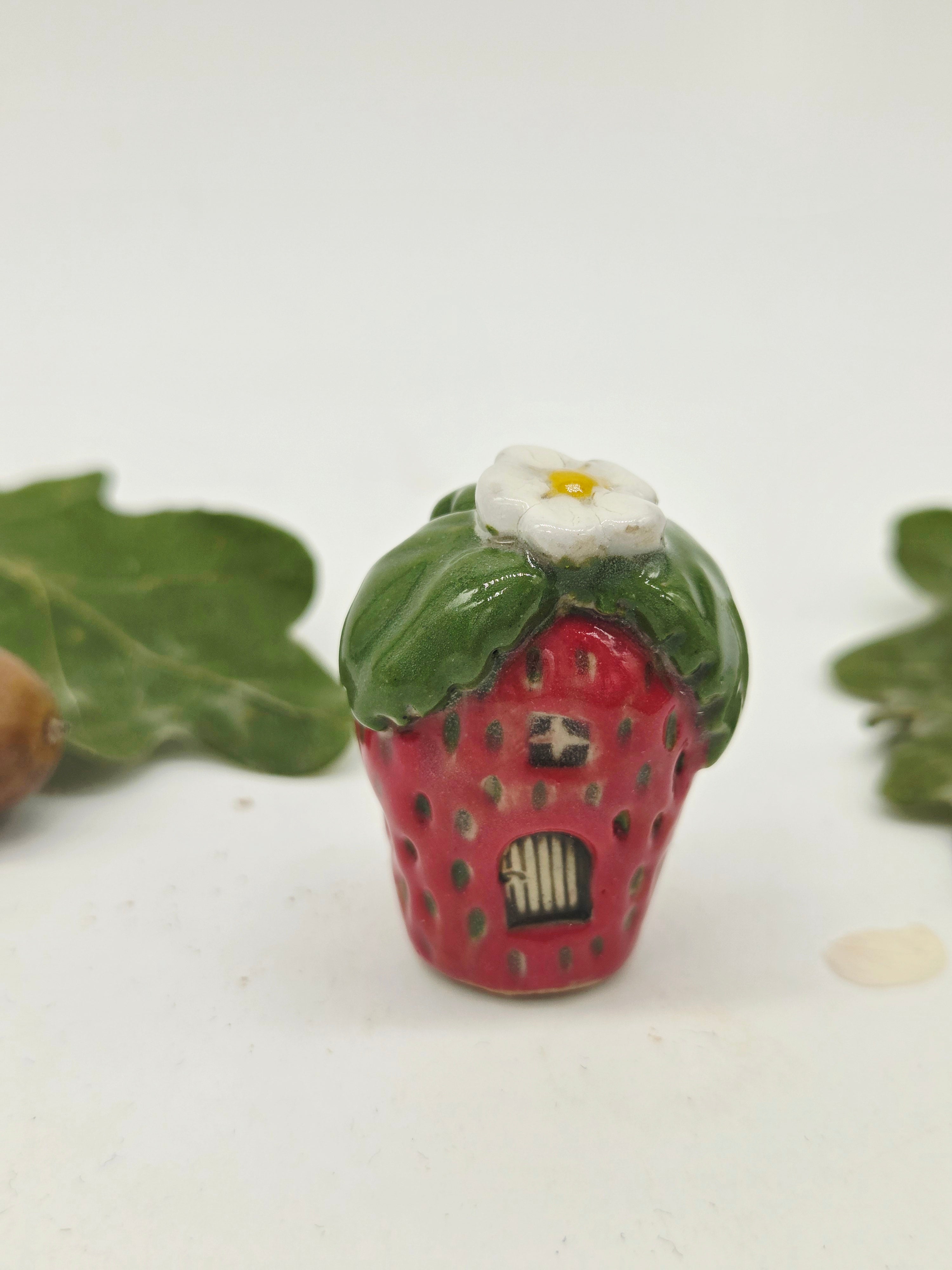 Strawberry Tiny Cottage - Brown Door