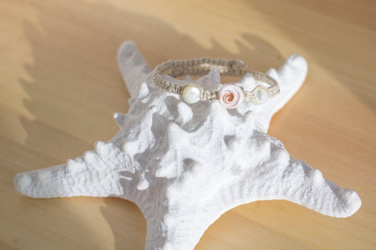 Shell and Mother of Pearl Macrame Wrap Bracelet | Cotton Cord Jewellery | Gift Set