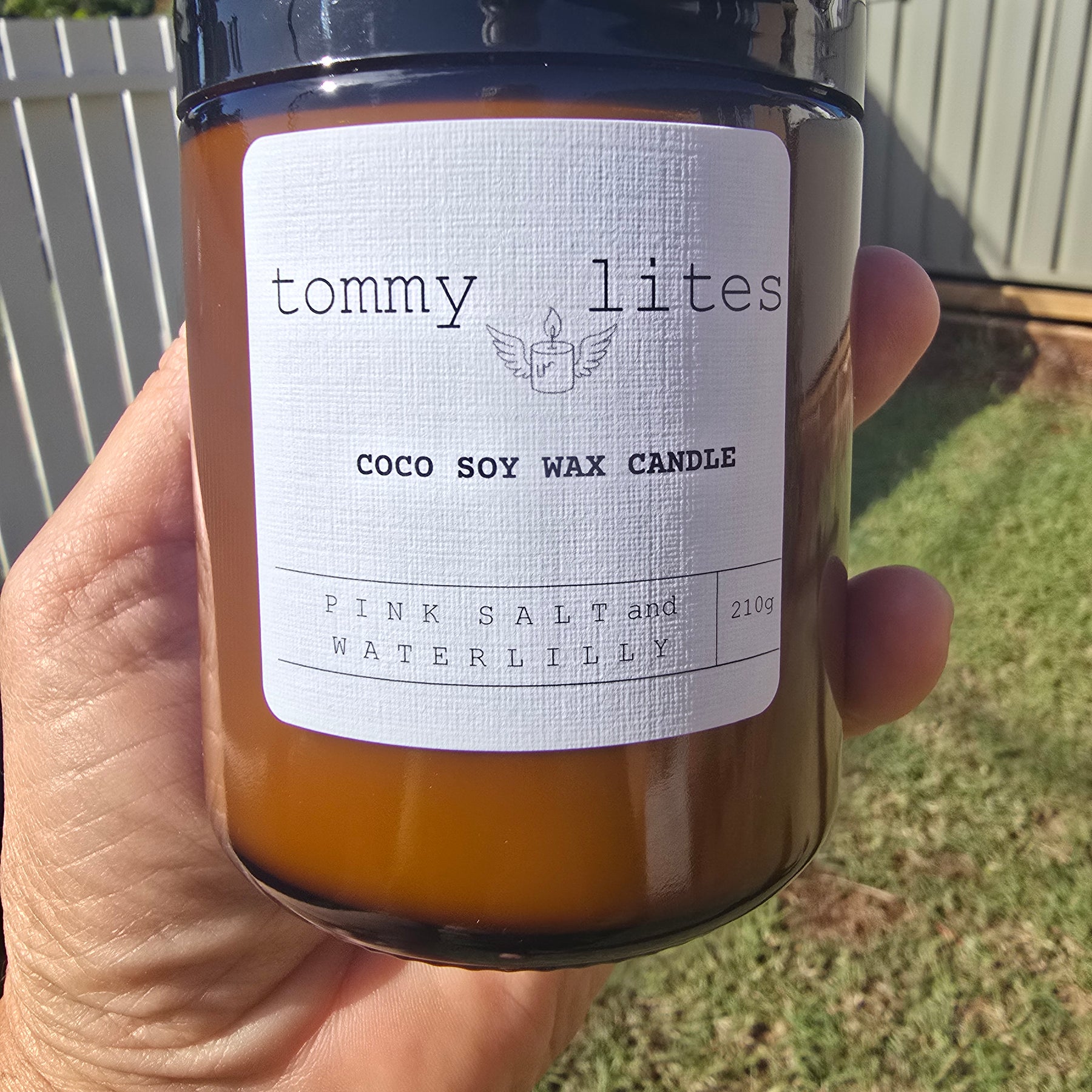 Pink Salt and Water Lily Coco Soy wax Candle