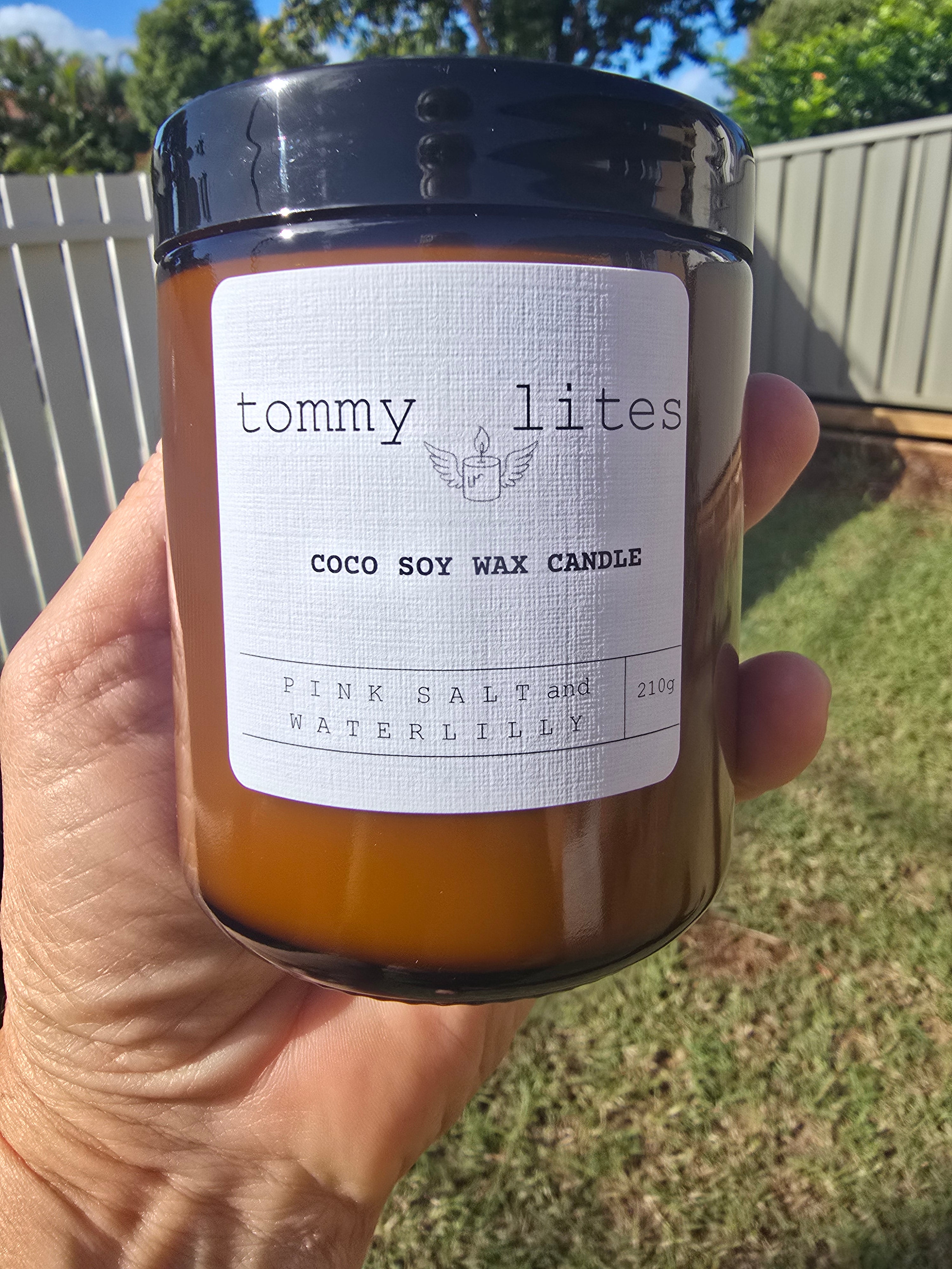 Pink Salt and Water Lily Coco Soy wax Candle