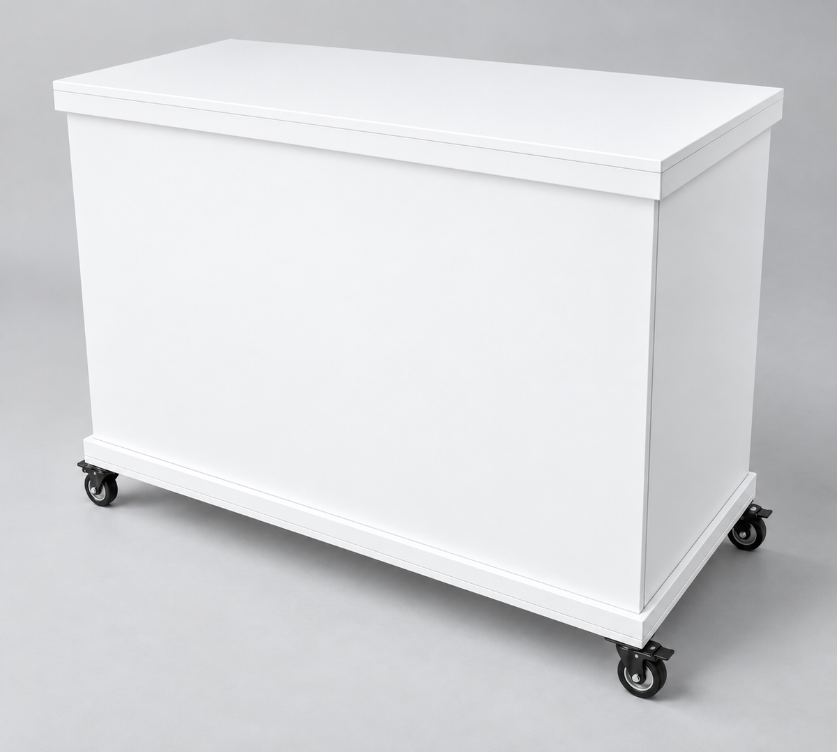 Flat Pack Panel Style Mobile Event Cart - White