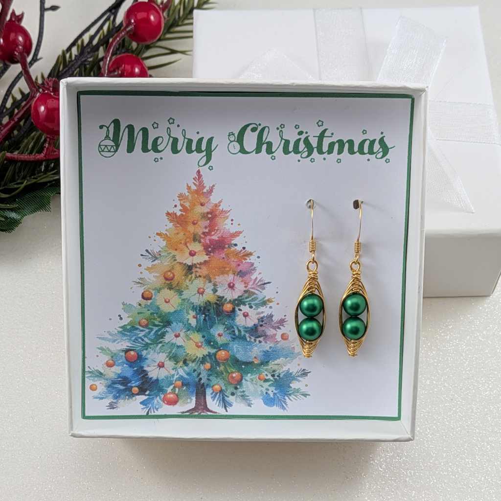 Christmas Earrings Two Peas In A Pod Earrings