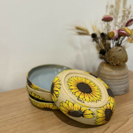 Hand Painted Sunflower Serving Bowls