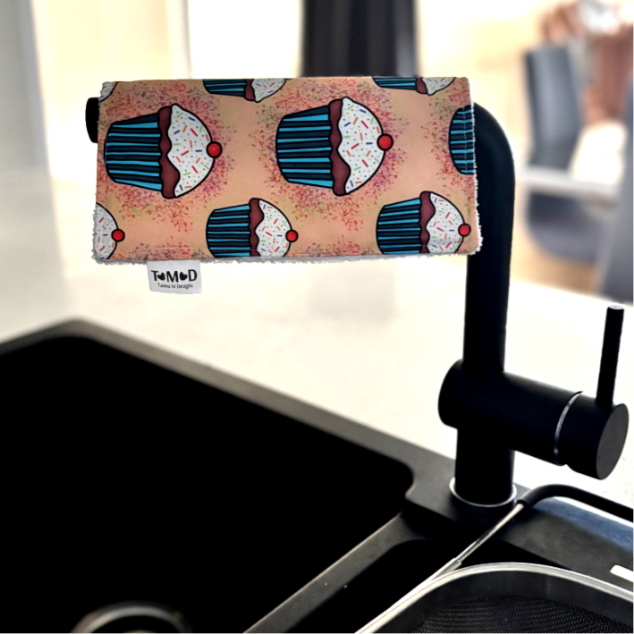 Reusable Cleaning Cloths - Peach Cupcake - Single or 3 Pack