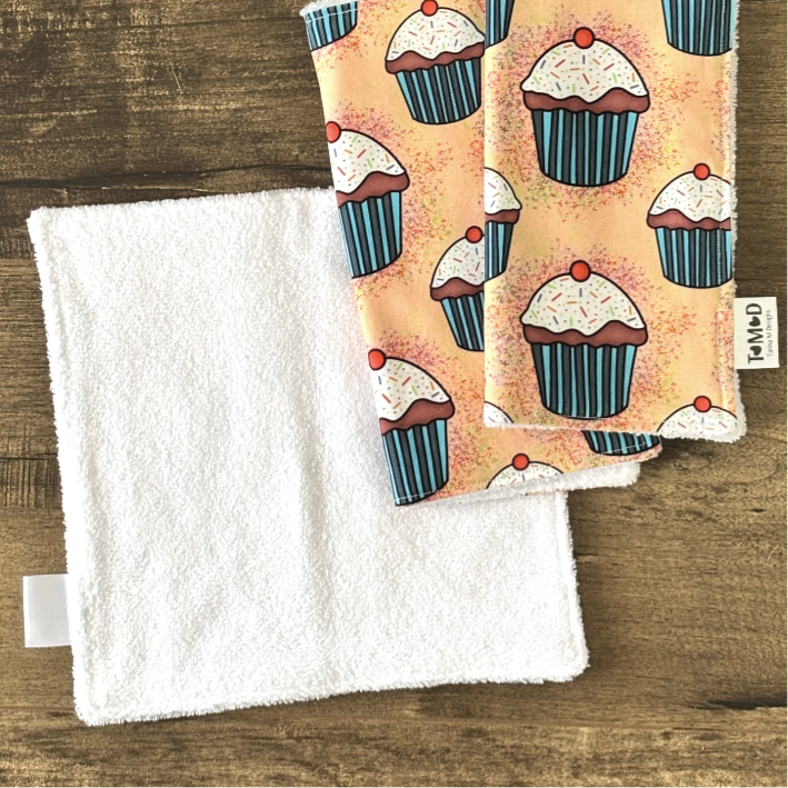 Reusable Cleaning Cloths - Peach Cupcake - Single or 3 Pack