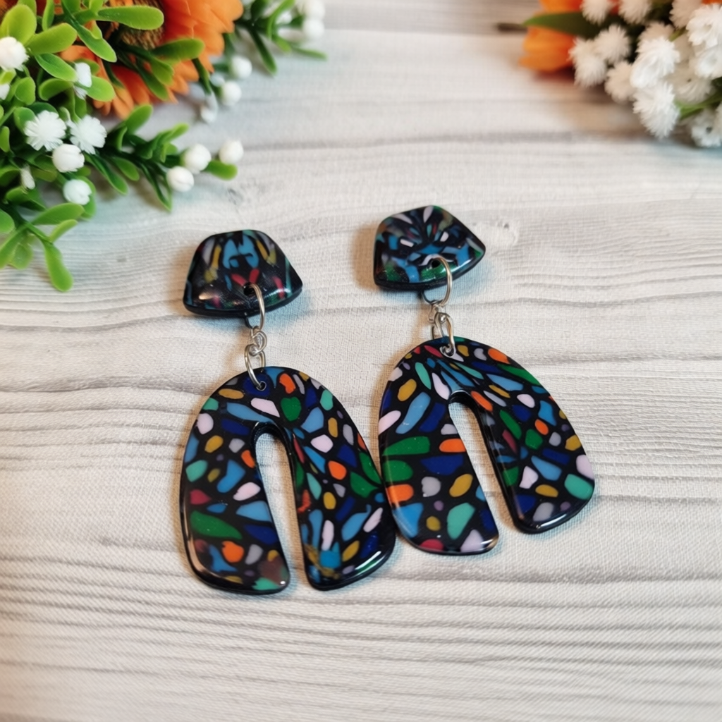 Handmade Polymer Clay Statement Studs Arch Collection Earrings