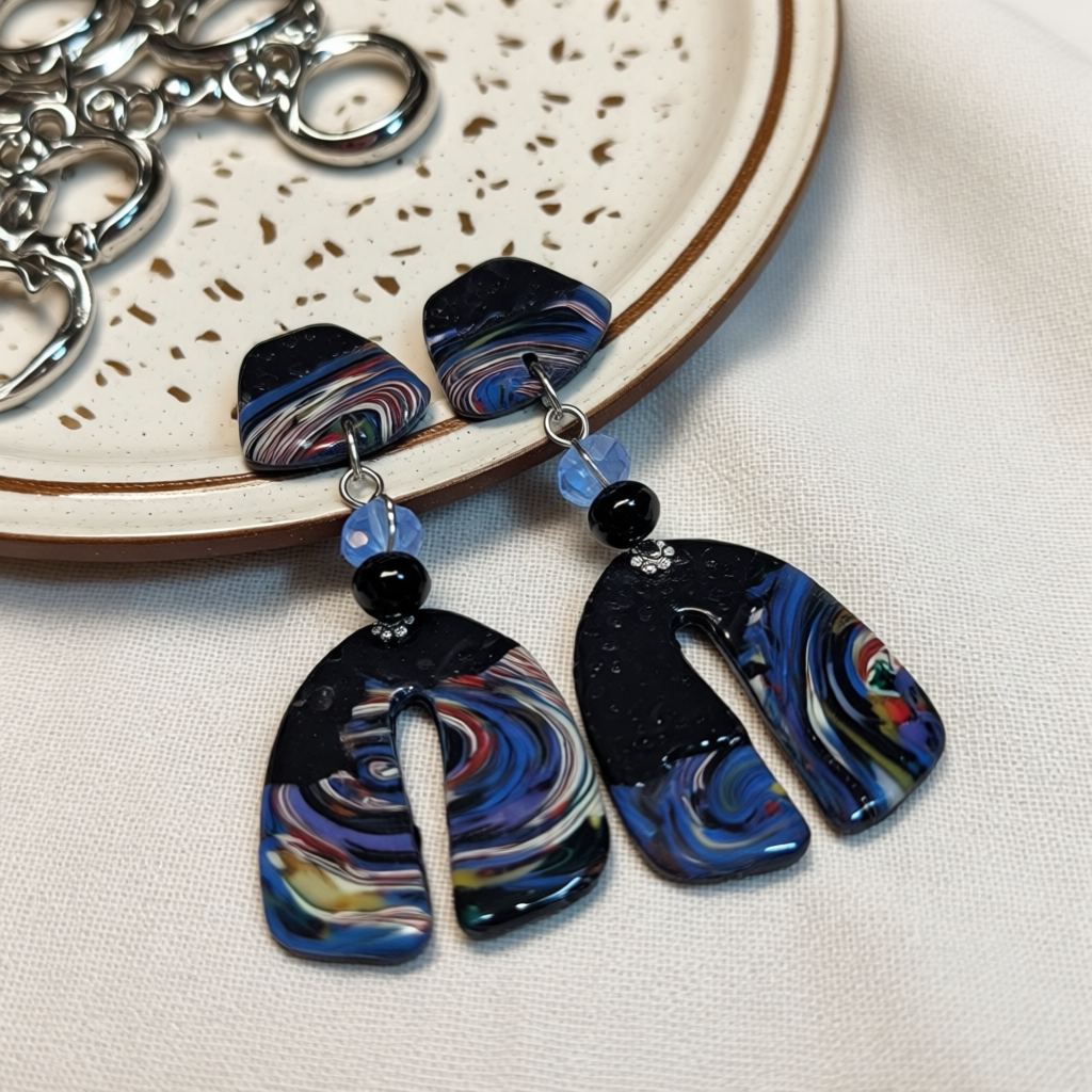 Handmade Polymer Clay Statement Studs Arch Collection Earrings