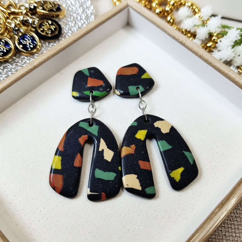 Handmade Polymer Clay Statement Studs Arch Collection Earrings