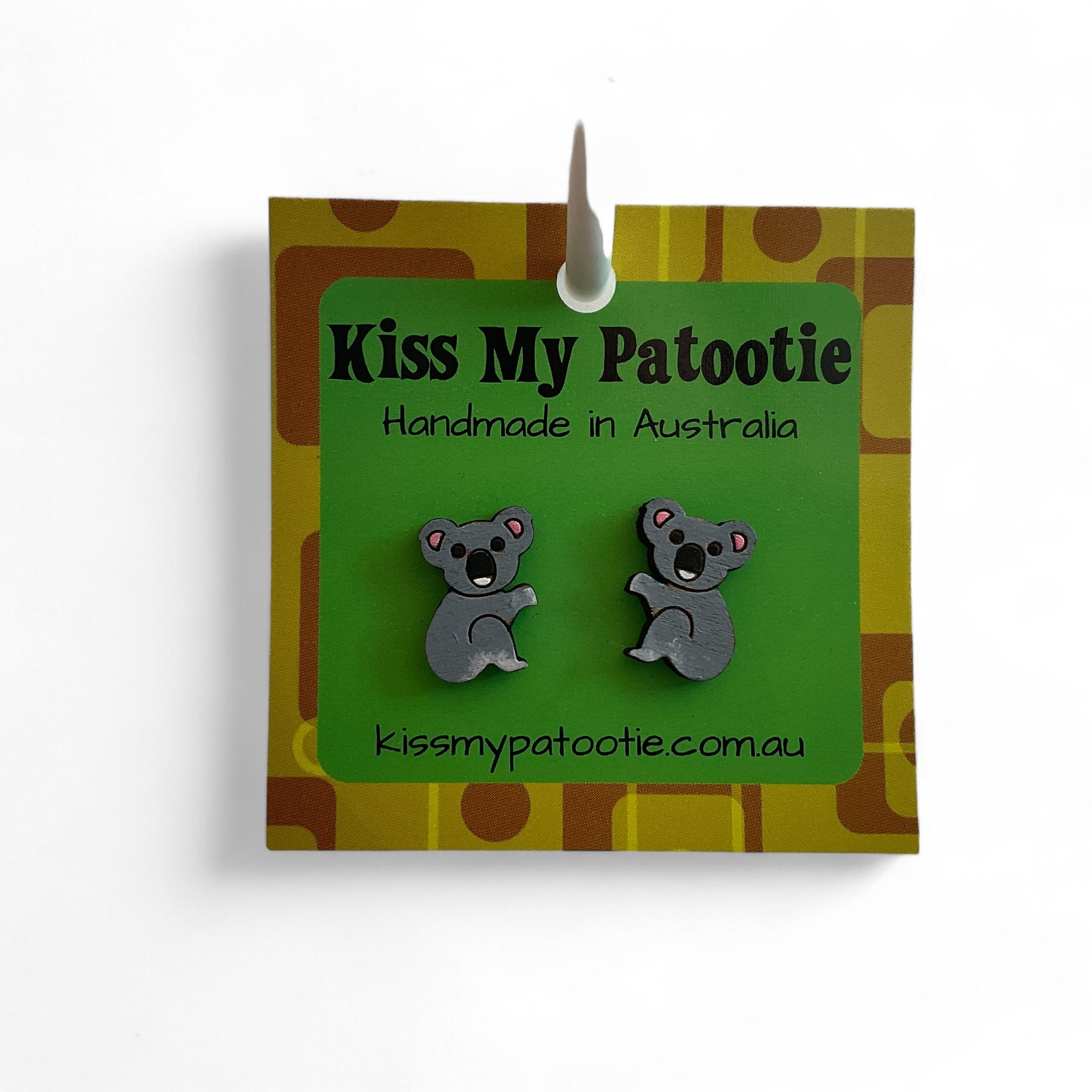 Australian animal studs - Koala - hand painted, wooden
