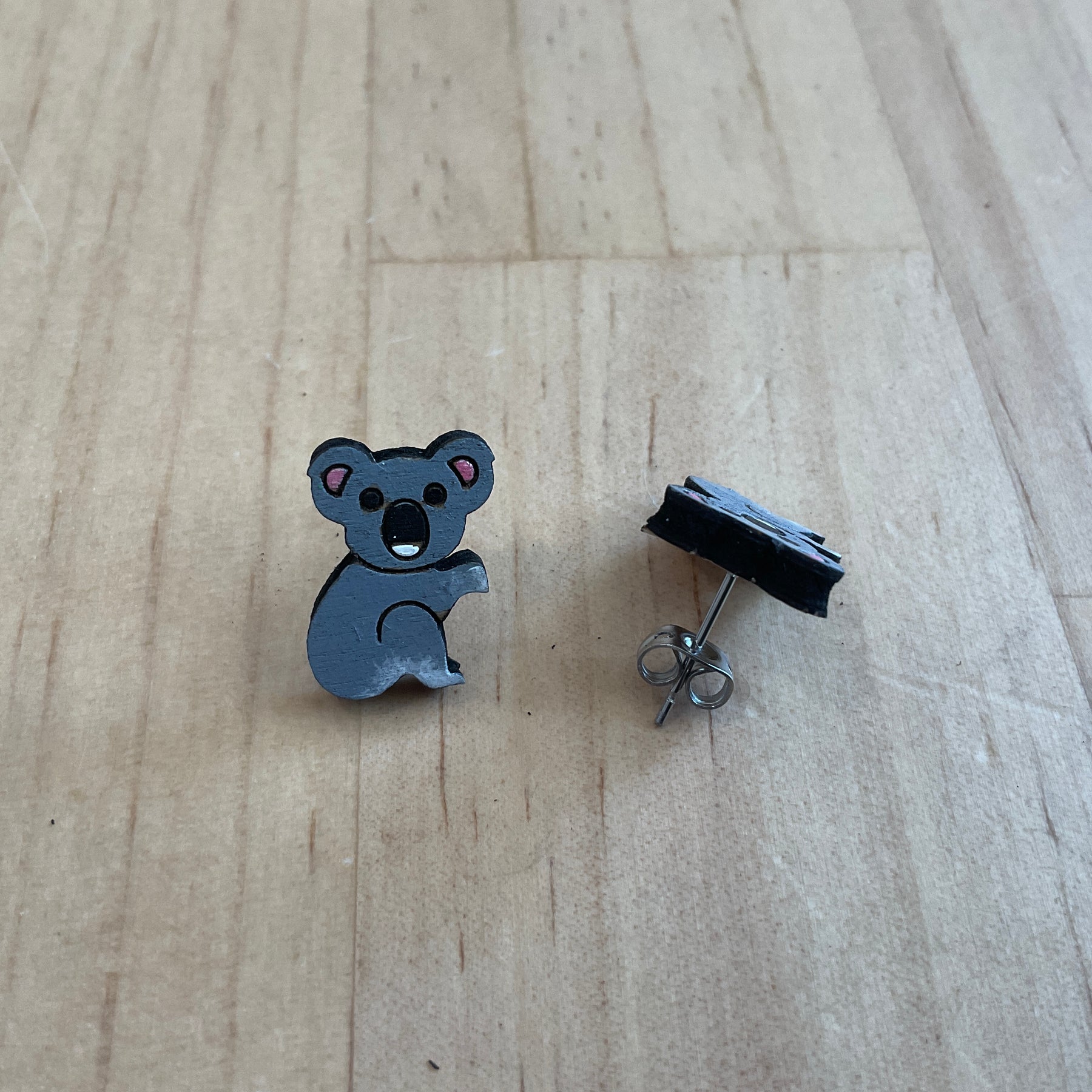 Australian animal studs - Koala - hand painted, wooden