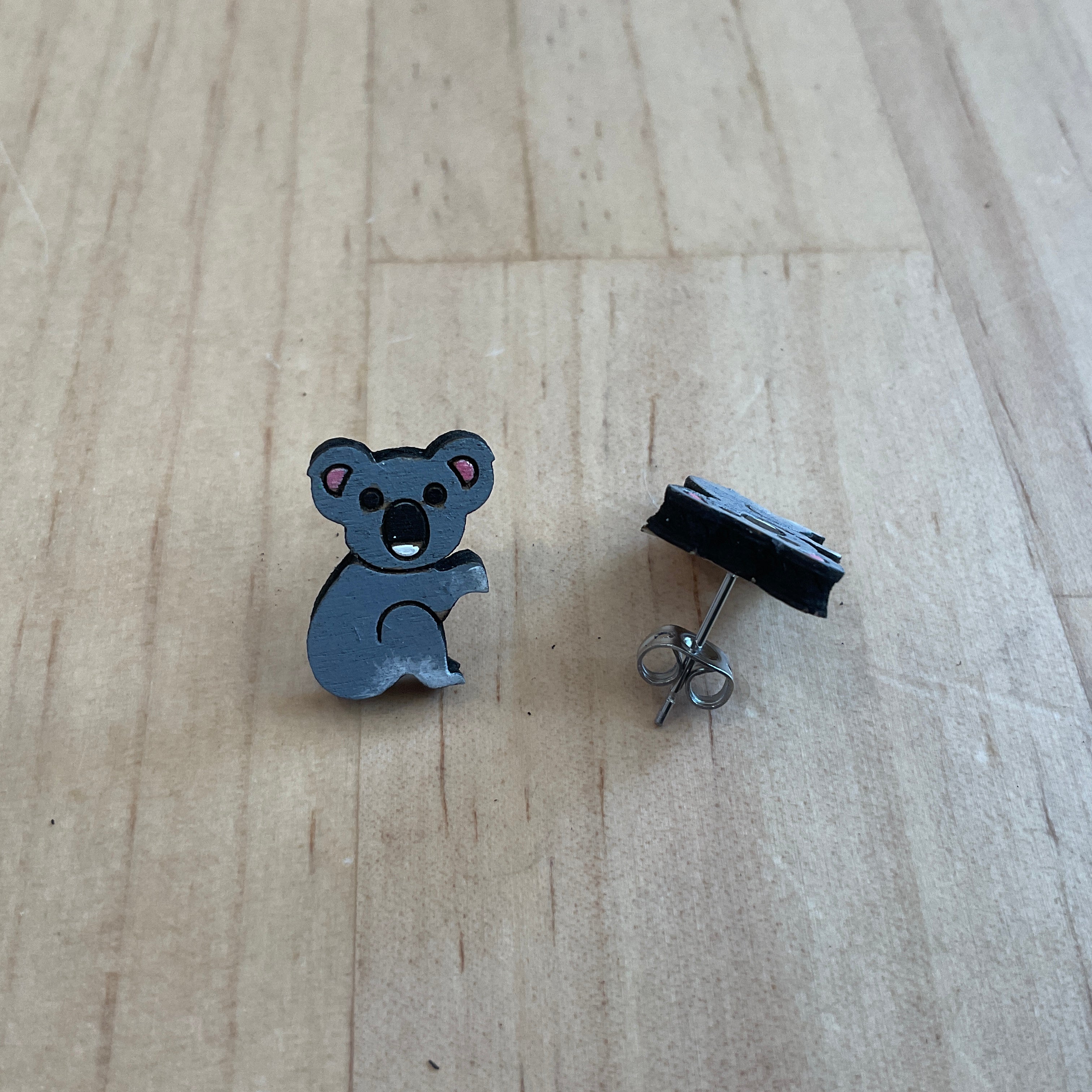 Australian animal studs - Koala - hand painted, wooden