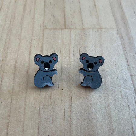 Australian animal studs - Koala - hand painted, wooden