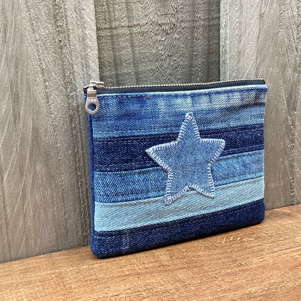Upcycled Denim Coin Purse – Denim Star