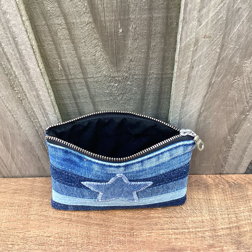 Upcycled Denim Coin Purse – Denim Star