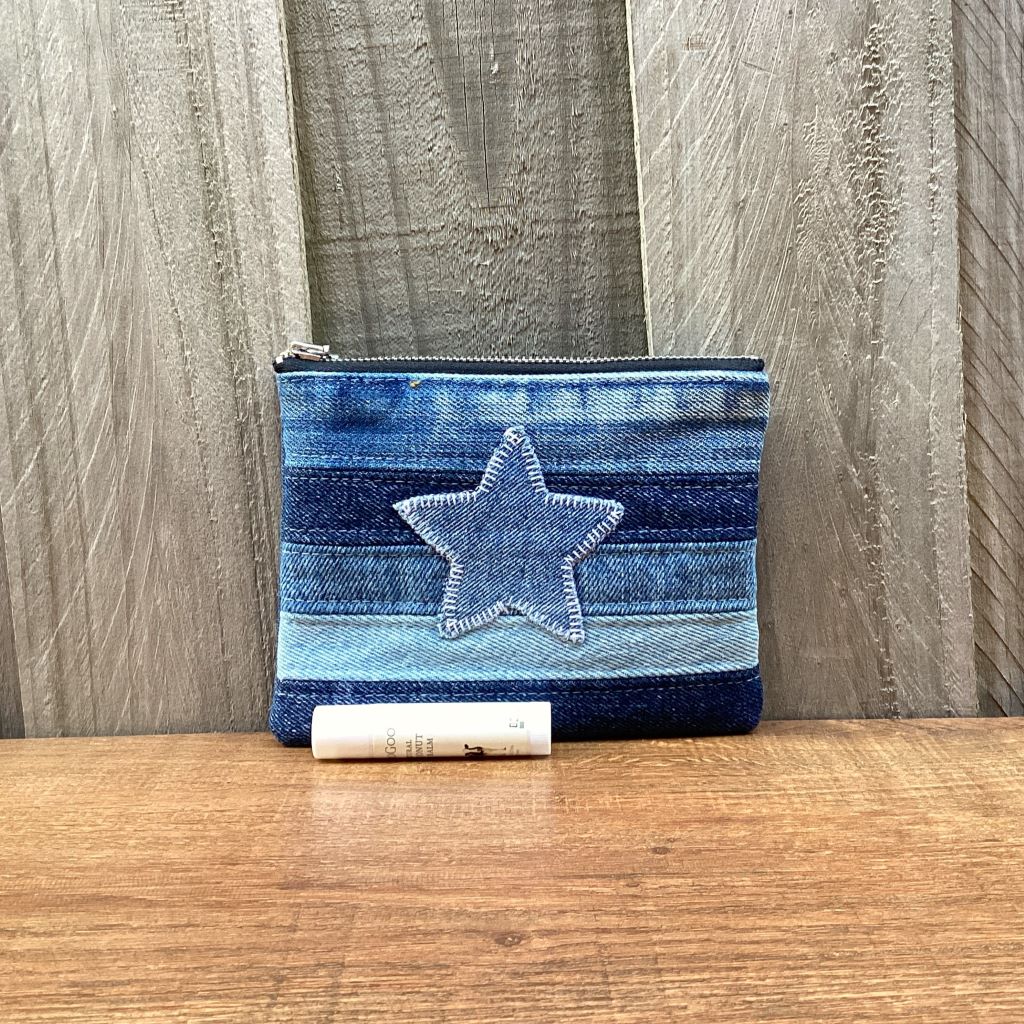 Upcycled Denim Coin Purse – Denim Star