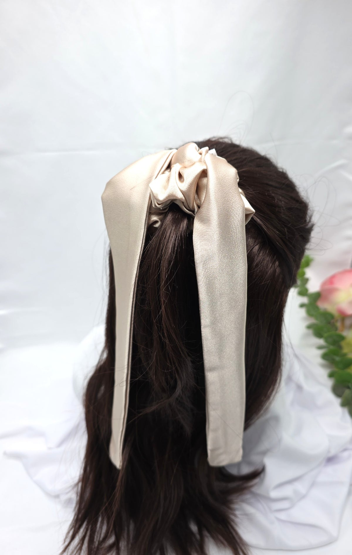 Satin Scrunchie Bow, Handmade Hair Ties, Hair Accessories