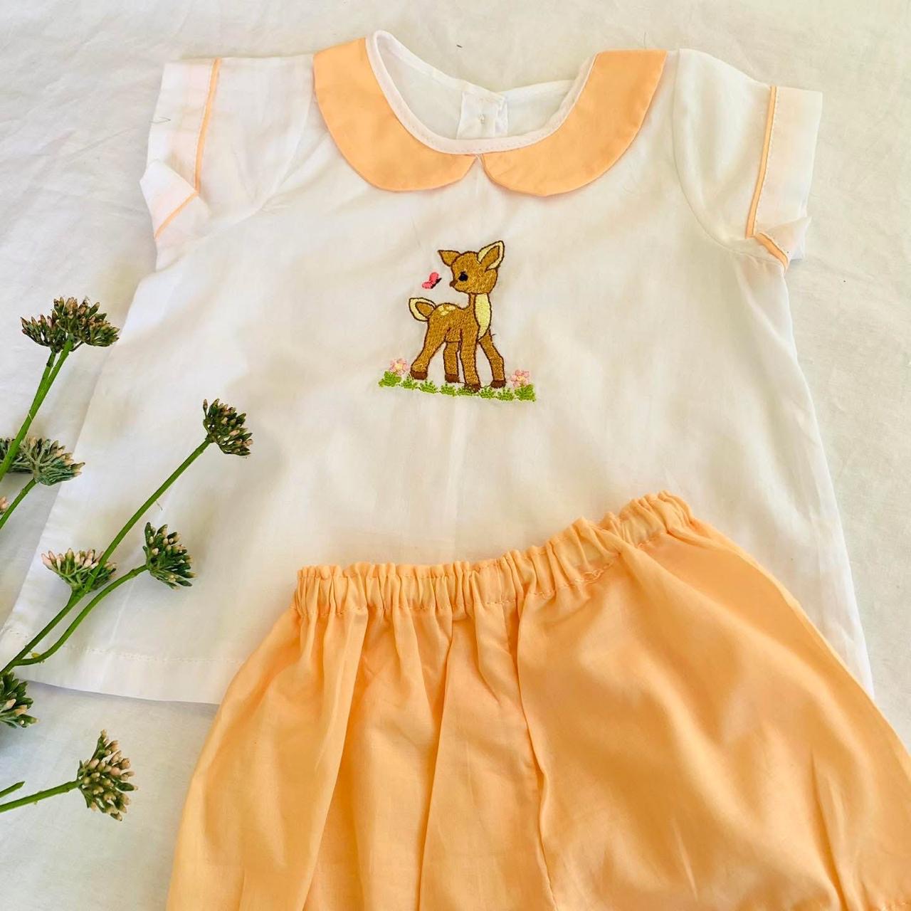 Summer Cotton Baby Outfit-personalized embroidery