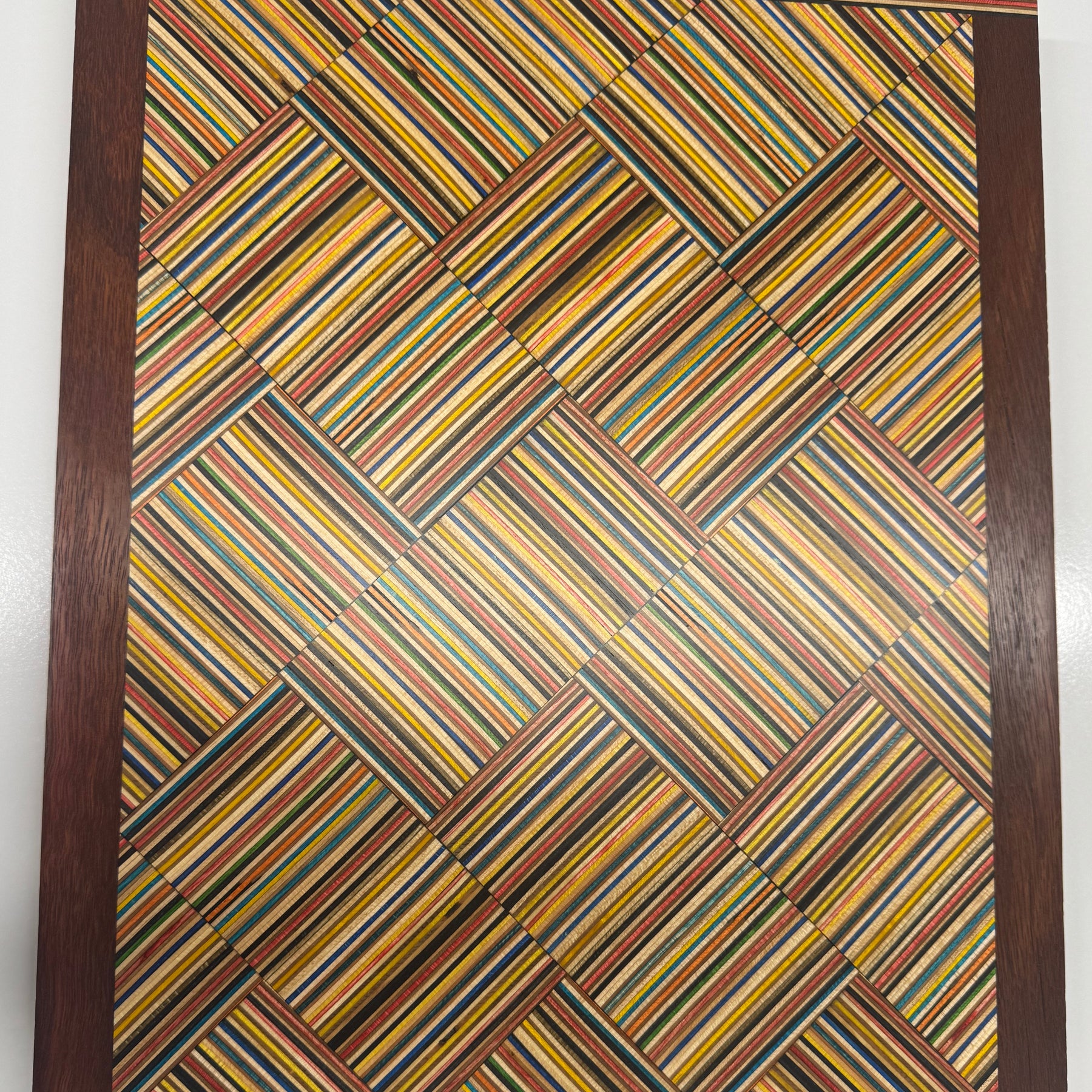Skate Board Herring Bone Pattern Serving Board