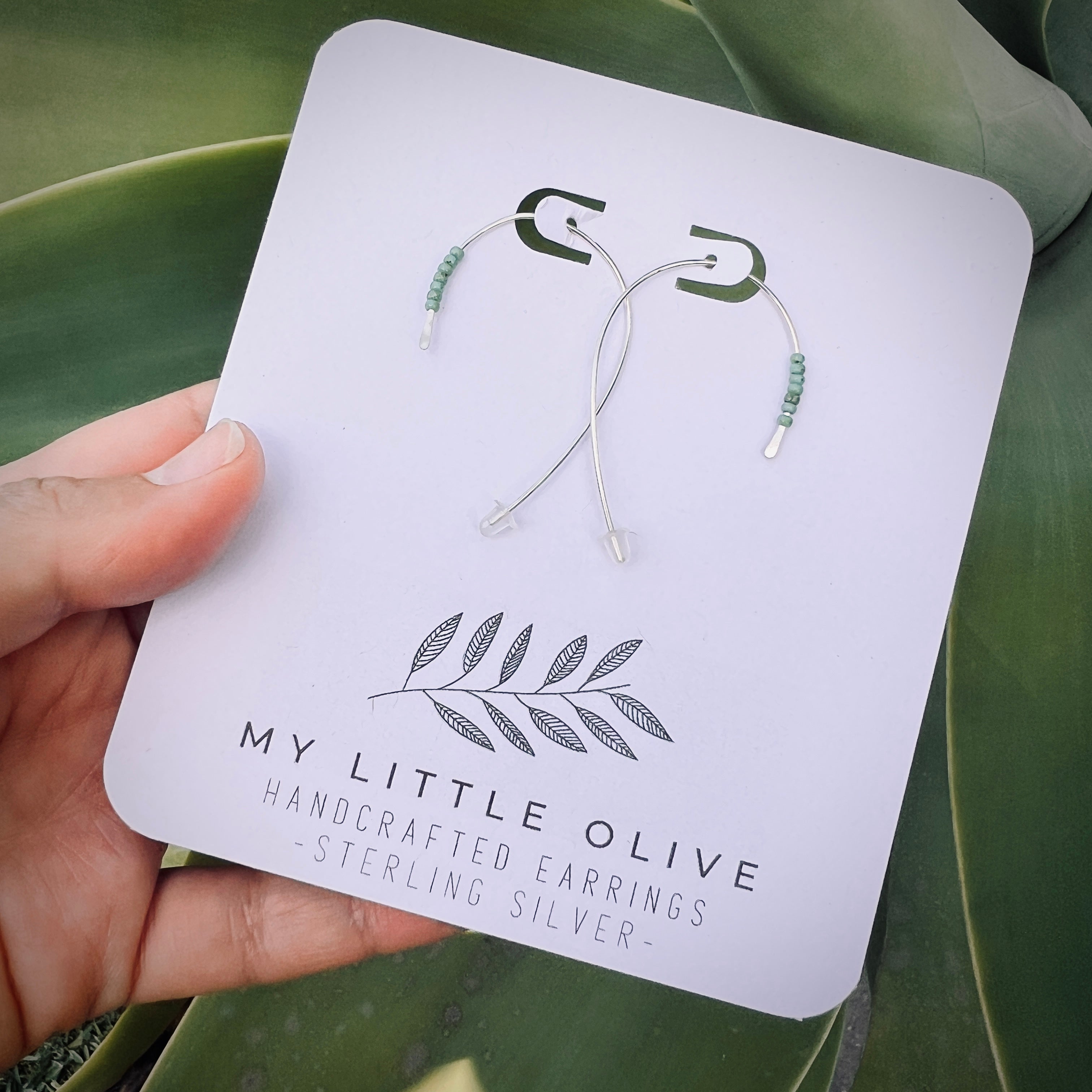 Fish hook threaded Earrings Sterling Silver