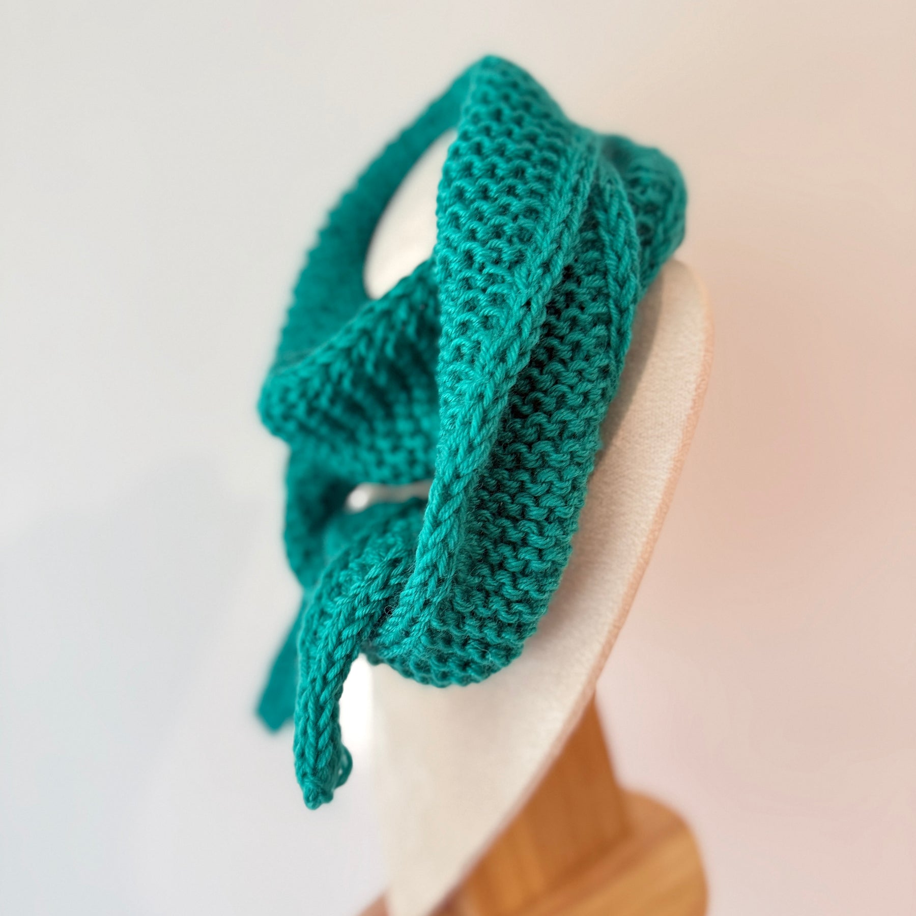 Knitted sophie scarf in teal green
