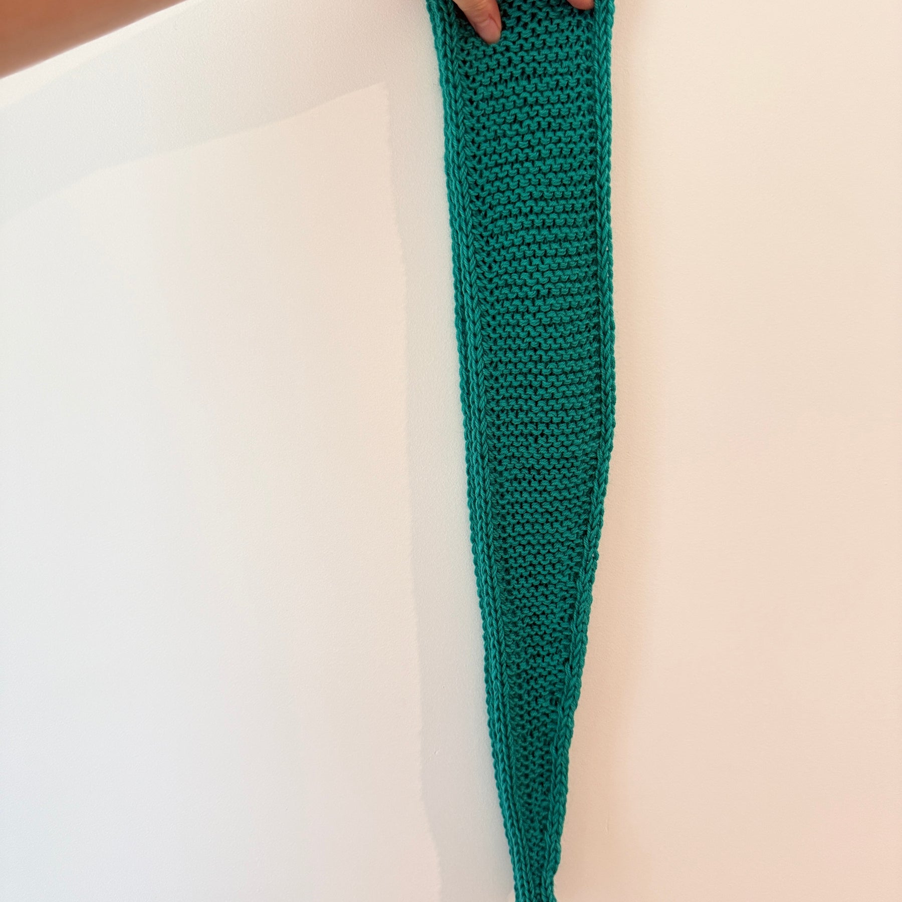 Knitted sophie scarf in teal green