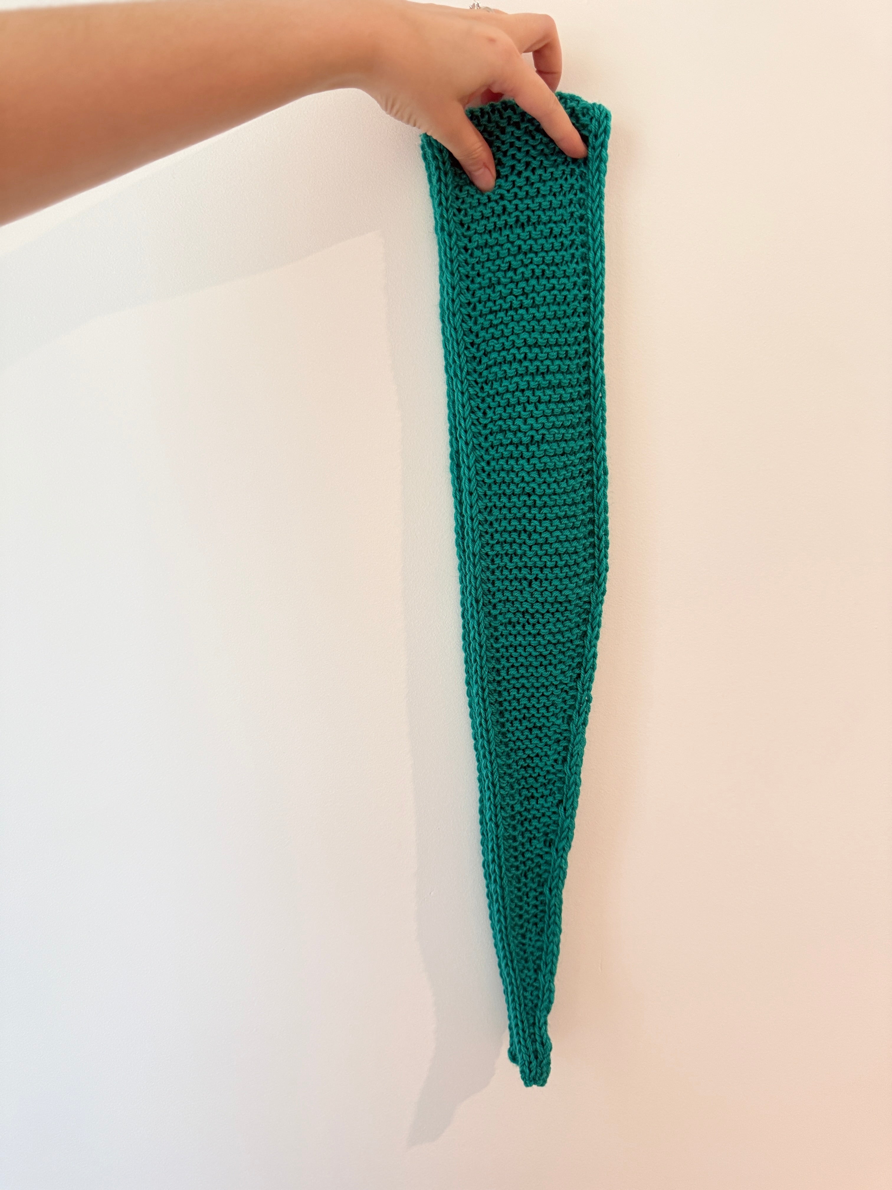 Knitted sophie scarf in teal green