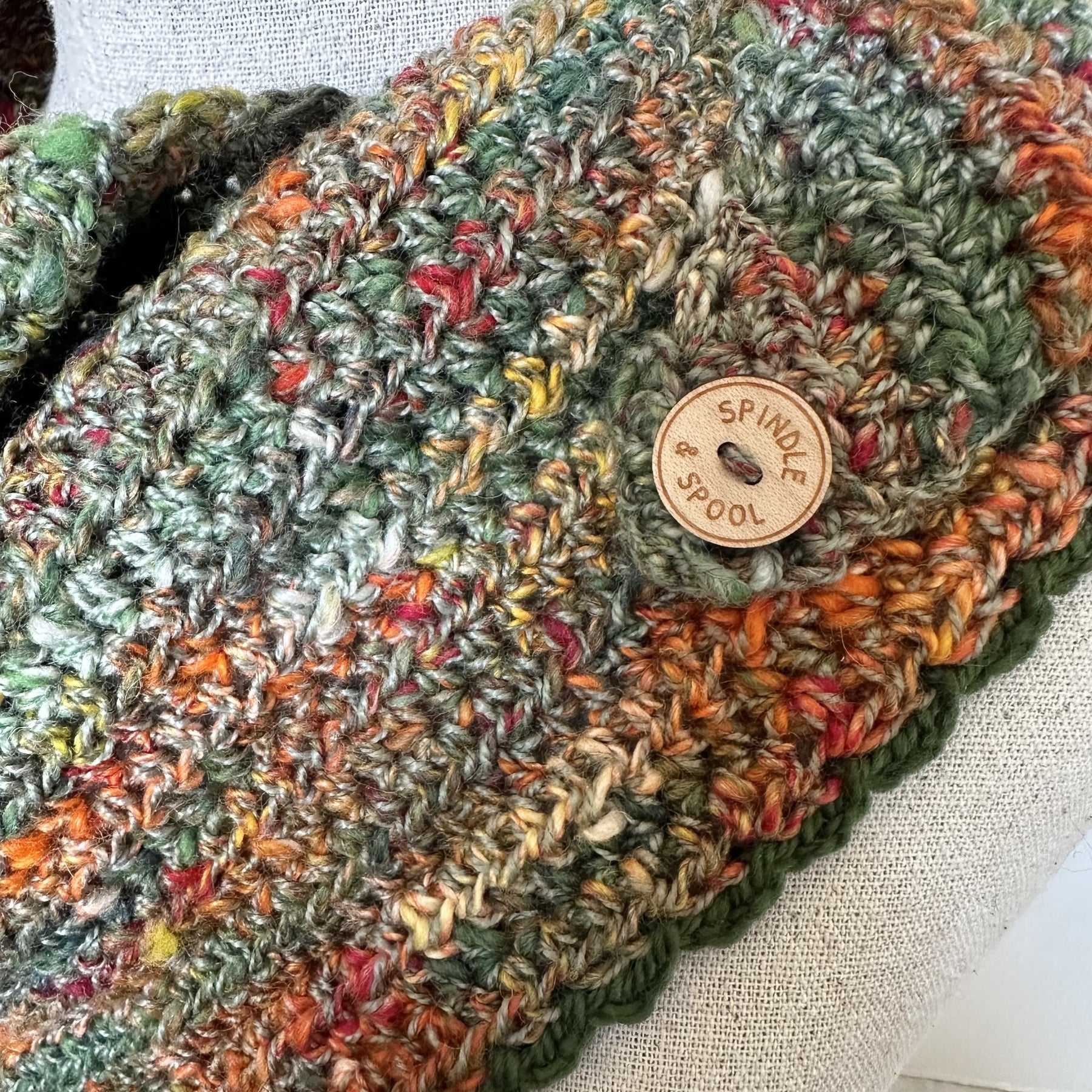 Handspun 'Flora' Crocheted Scarf or Shawl