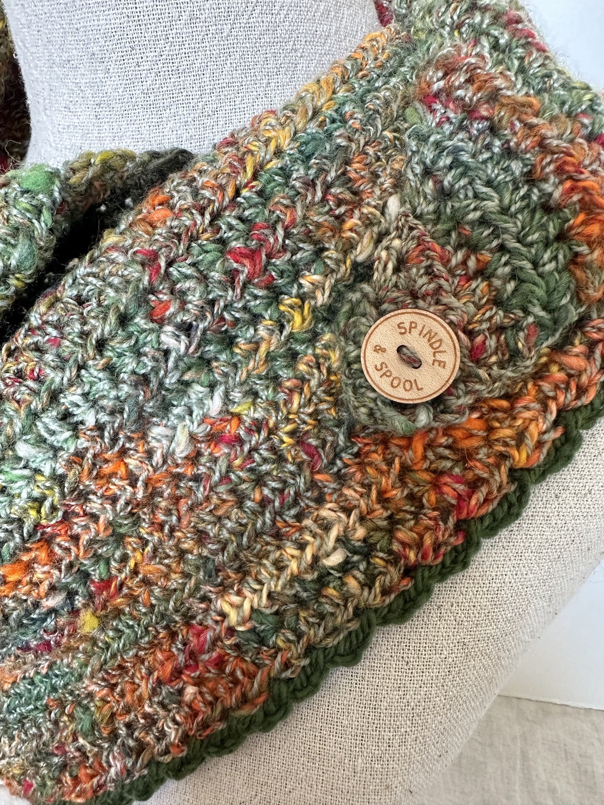 Handspun 'Flora' Crocheted Scarf or Shawl