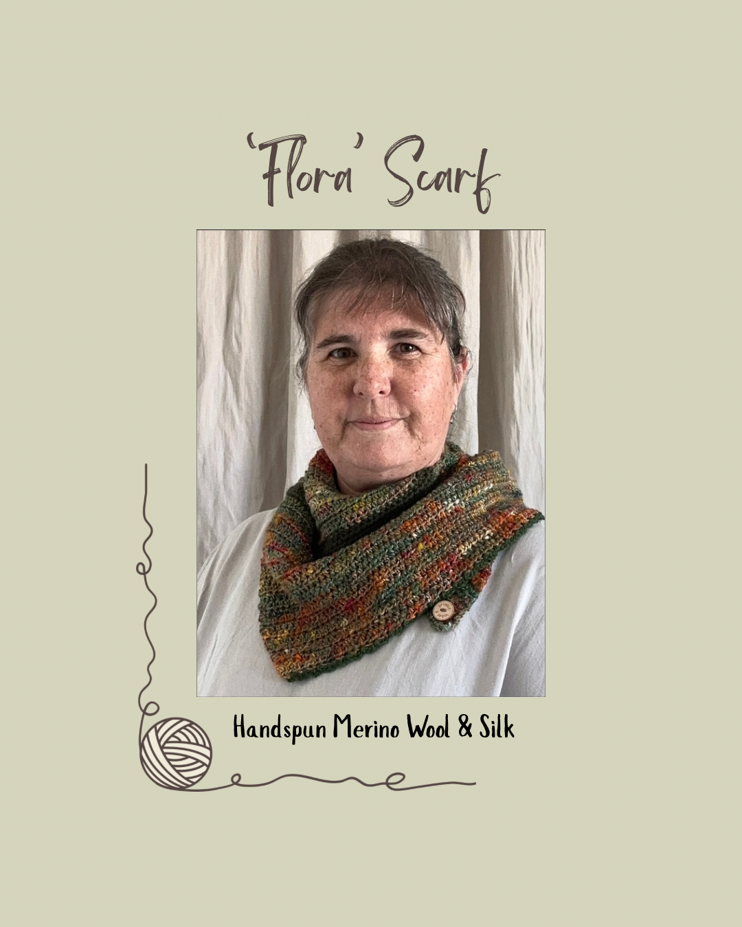 Handspun 'Flora' Crocheted Scarf or Shawl