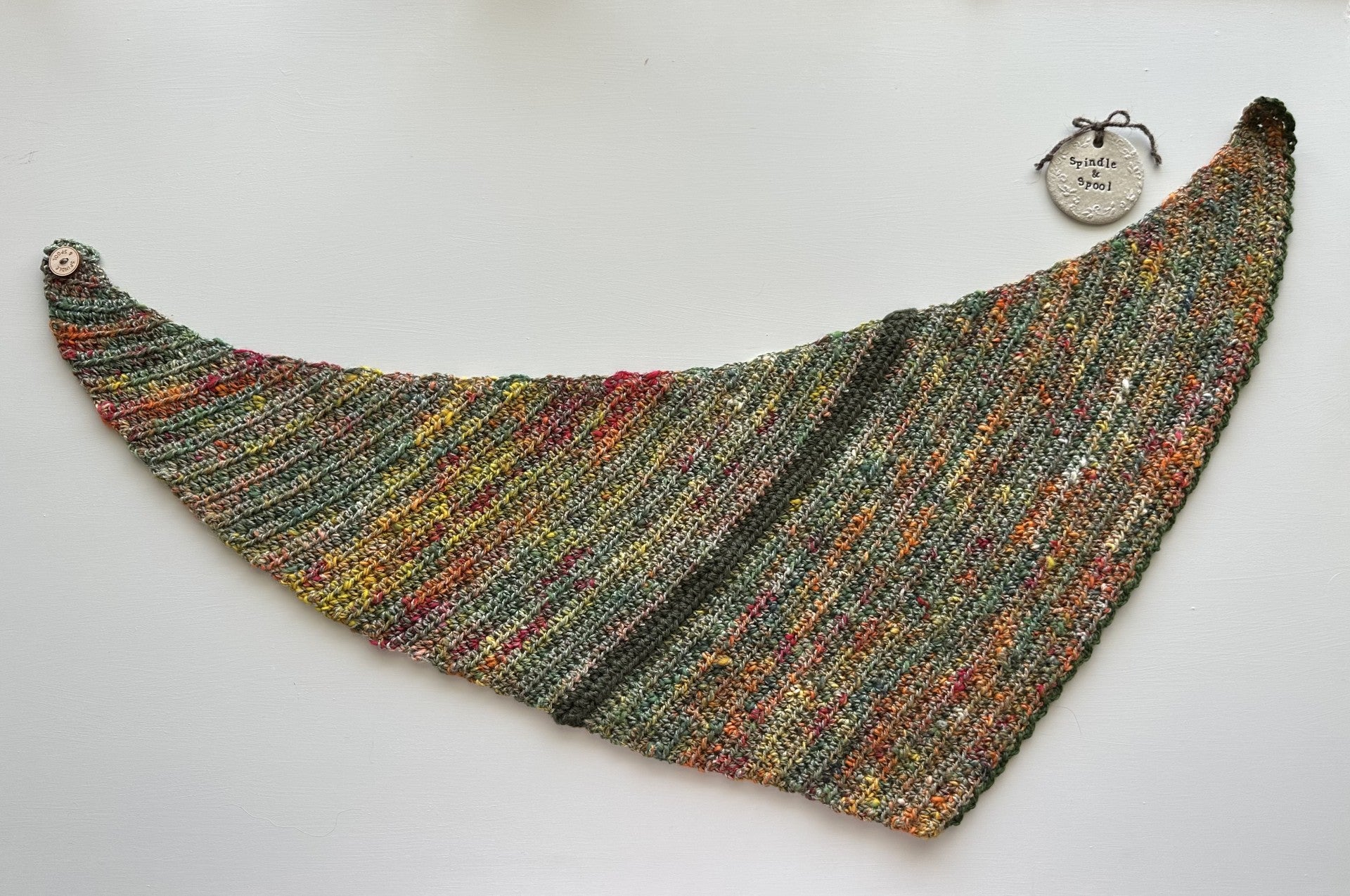 Handspun 'Flora' Crocheted Scarf or Shawl