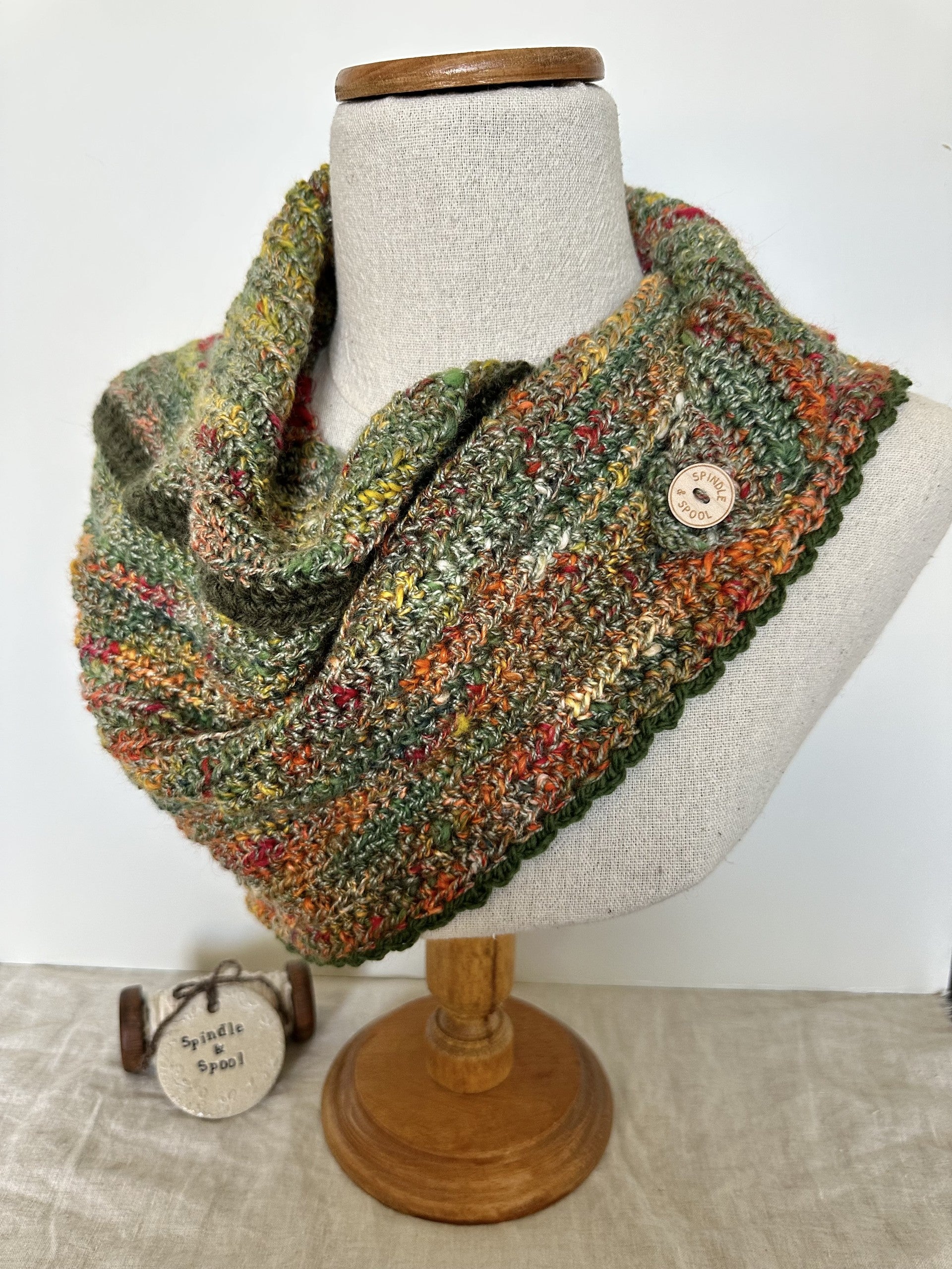Handspun 'Flora' Crocheted Scarf or Shawl