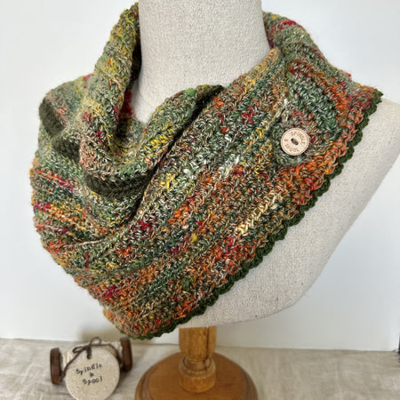 Handspun 'Flora' Crocheted Scarf or Shawl